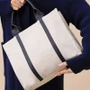 Beige & Black Tote Bag-444702103