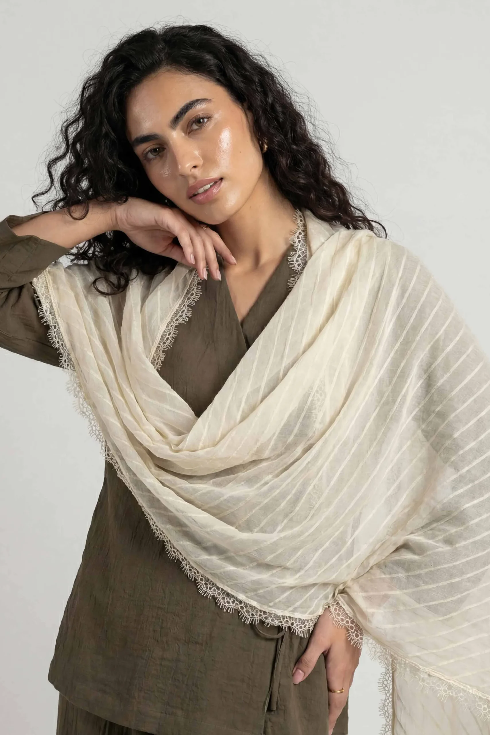 Beige Women Scarf-447882118
