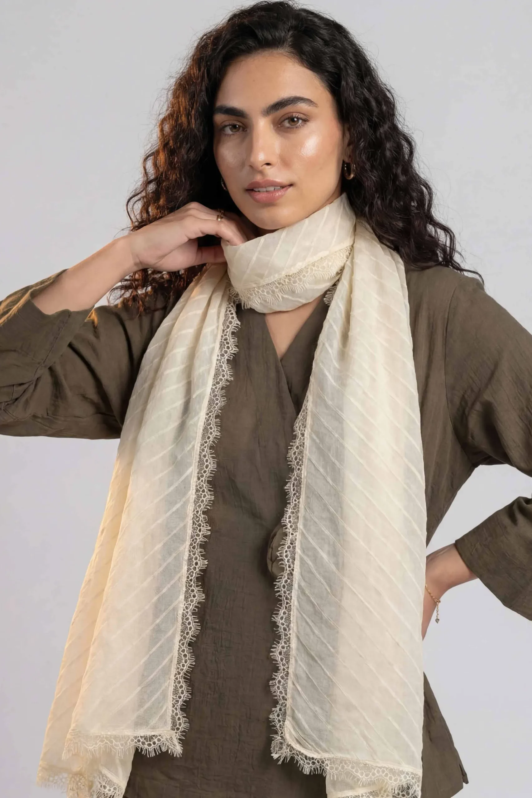 Beige Women Scarf-447882118