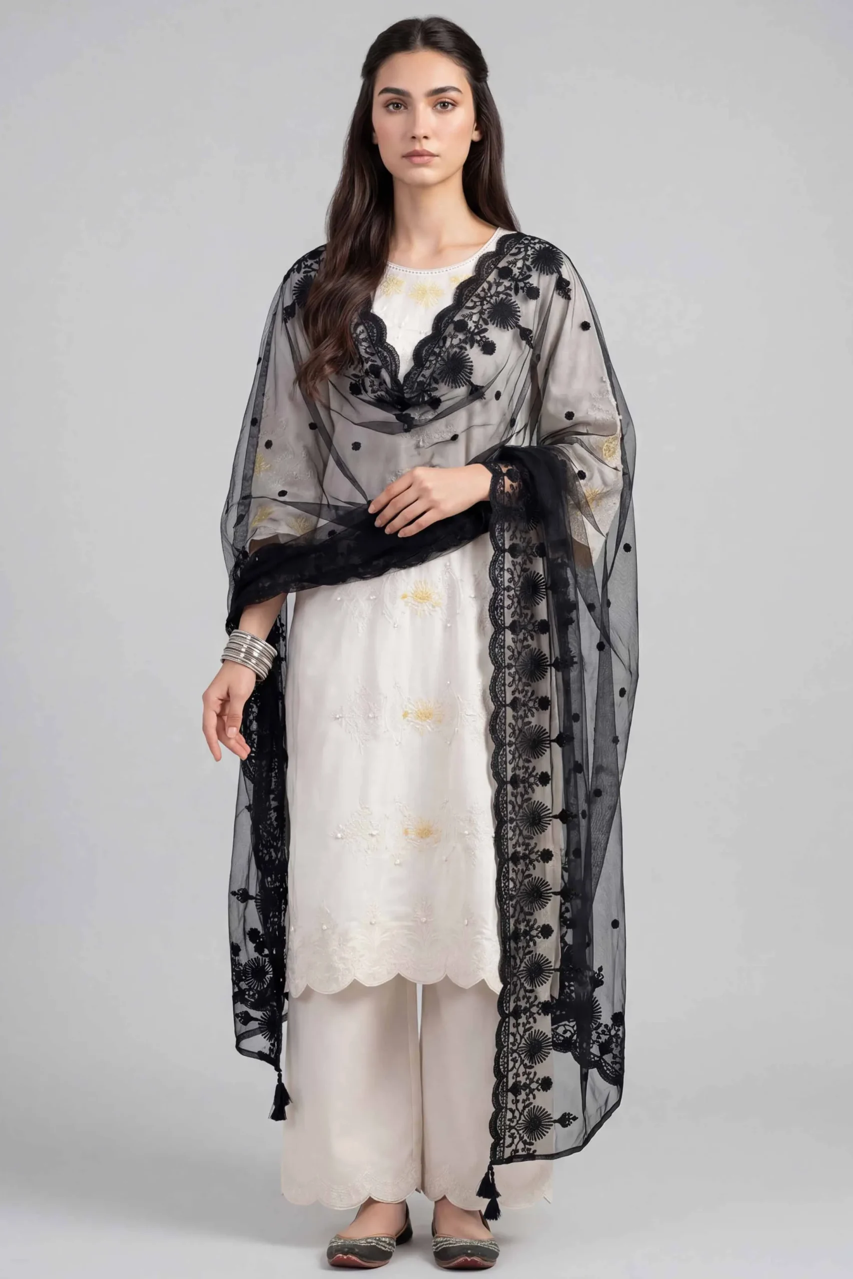 Embroidered Dupatta - KFE26-196