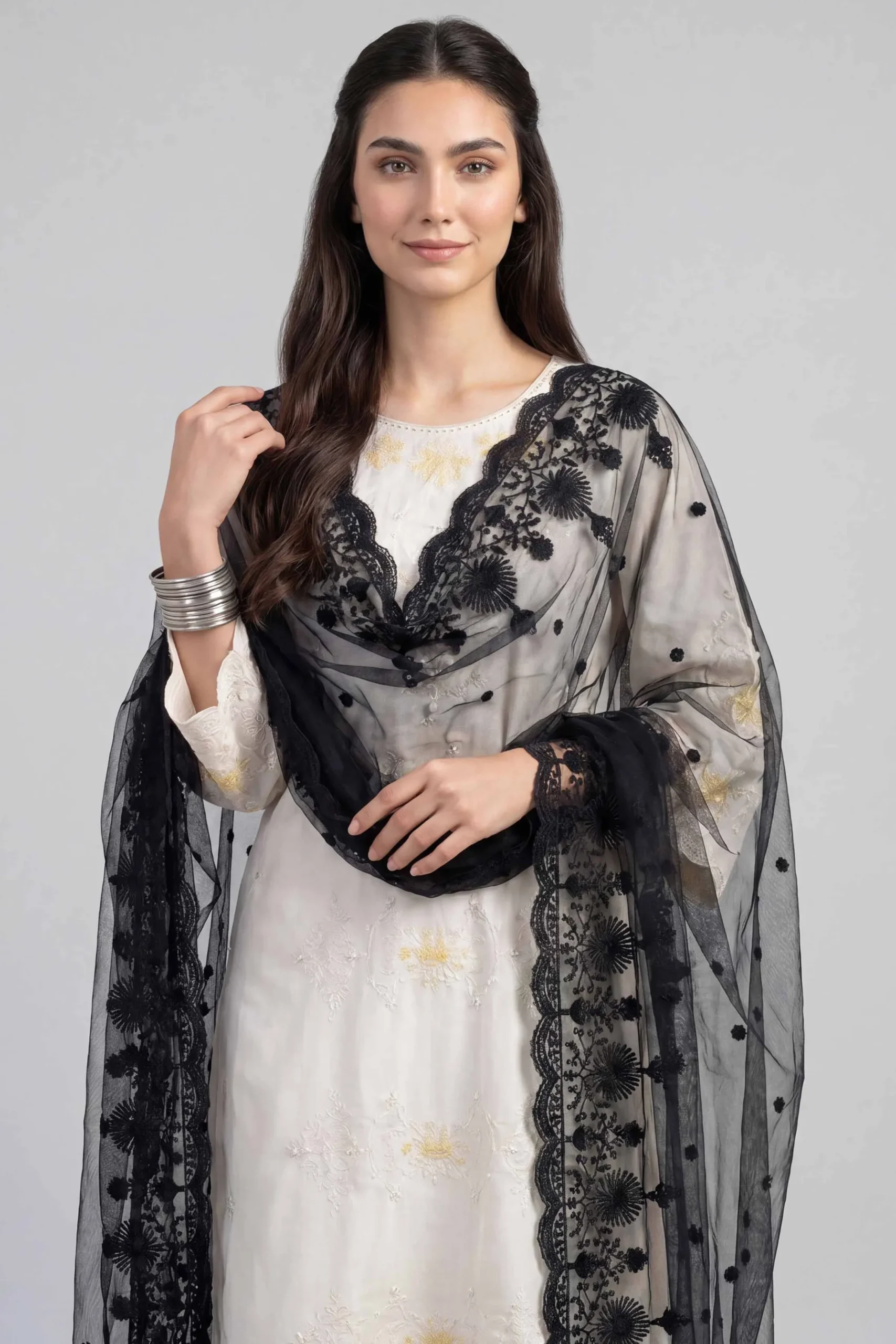 Embroidered Dupatta - KFE26-196