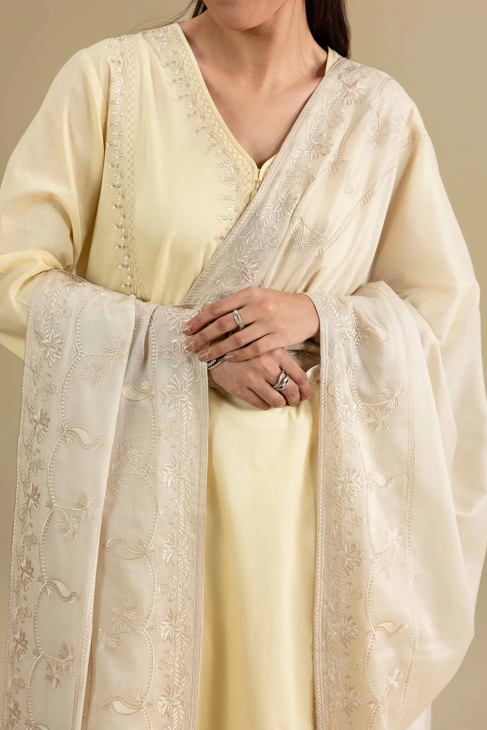 Embroidered Dupatta - KFE26-195