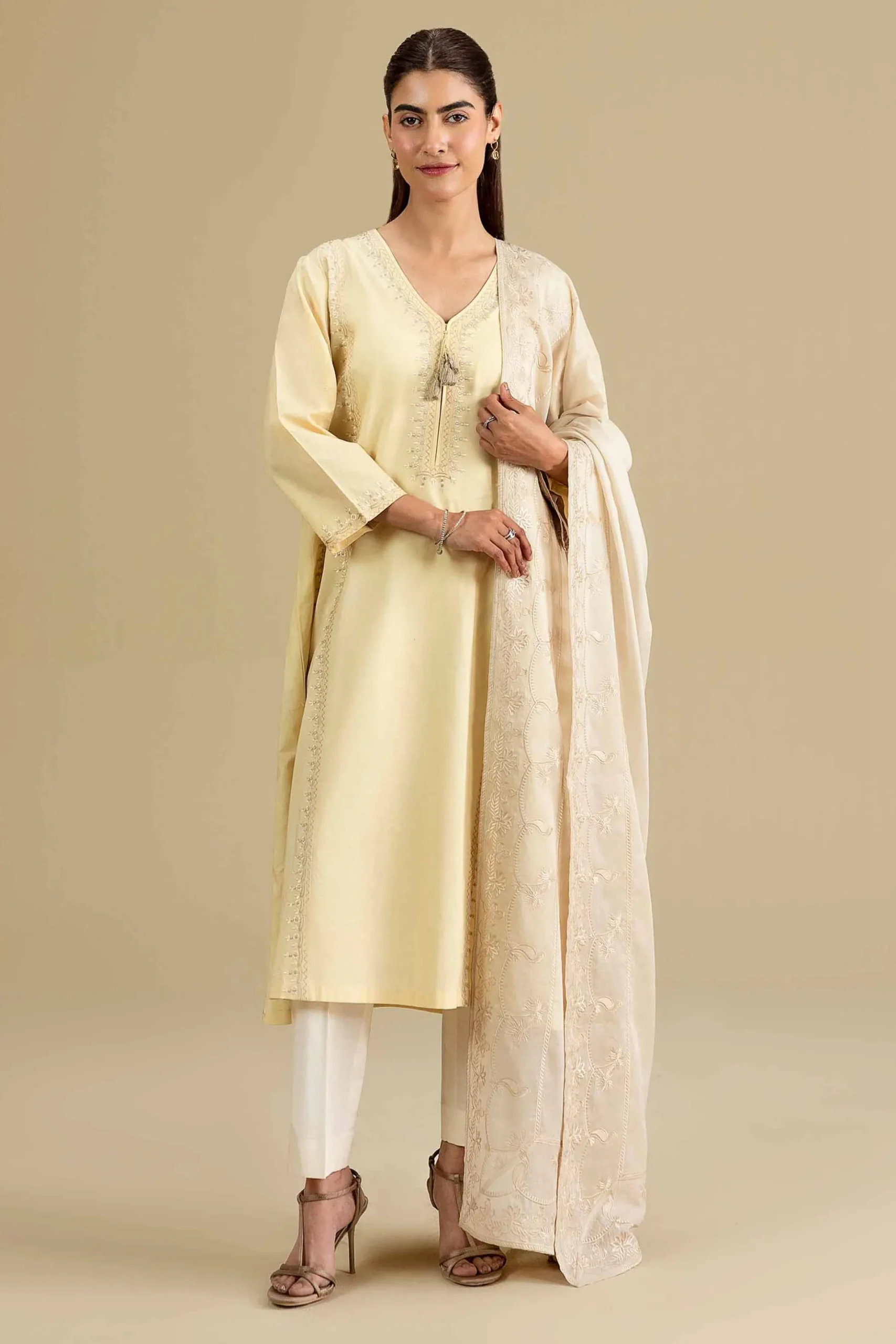 Embroidered Dupatta - KFE26-195