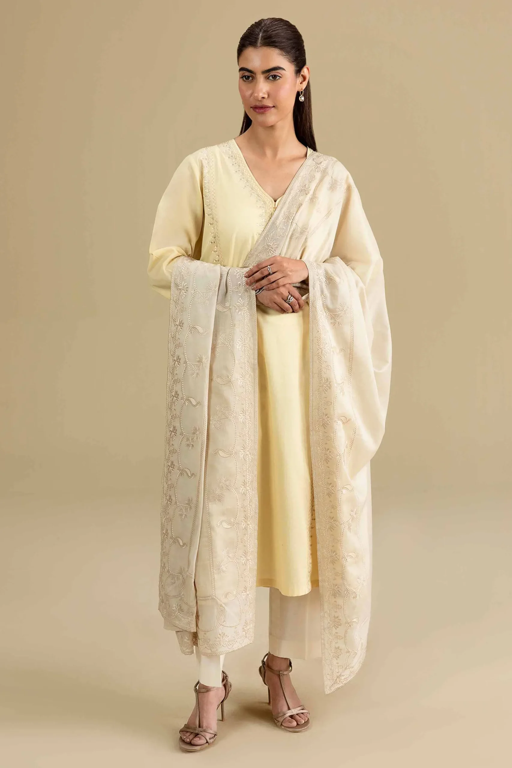 Embroidered Dupatta - KFE26-195
