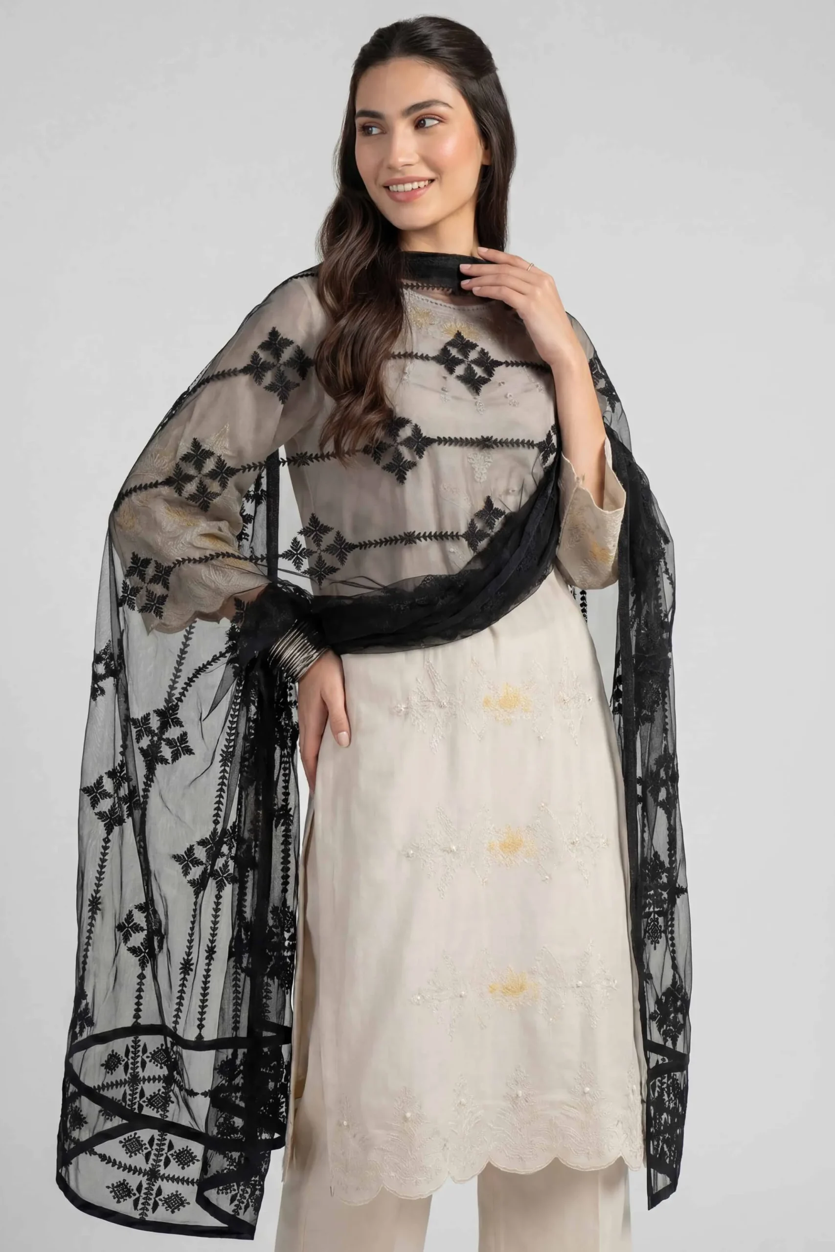 Embroidered Dupatta - KFE26-194