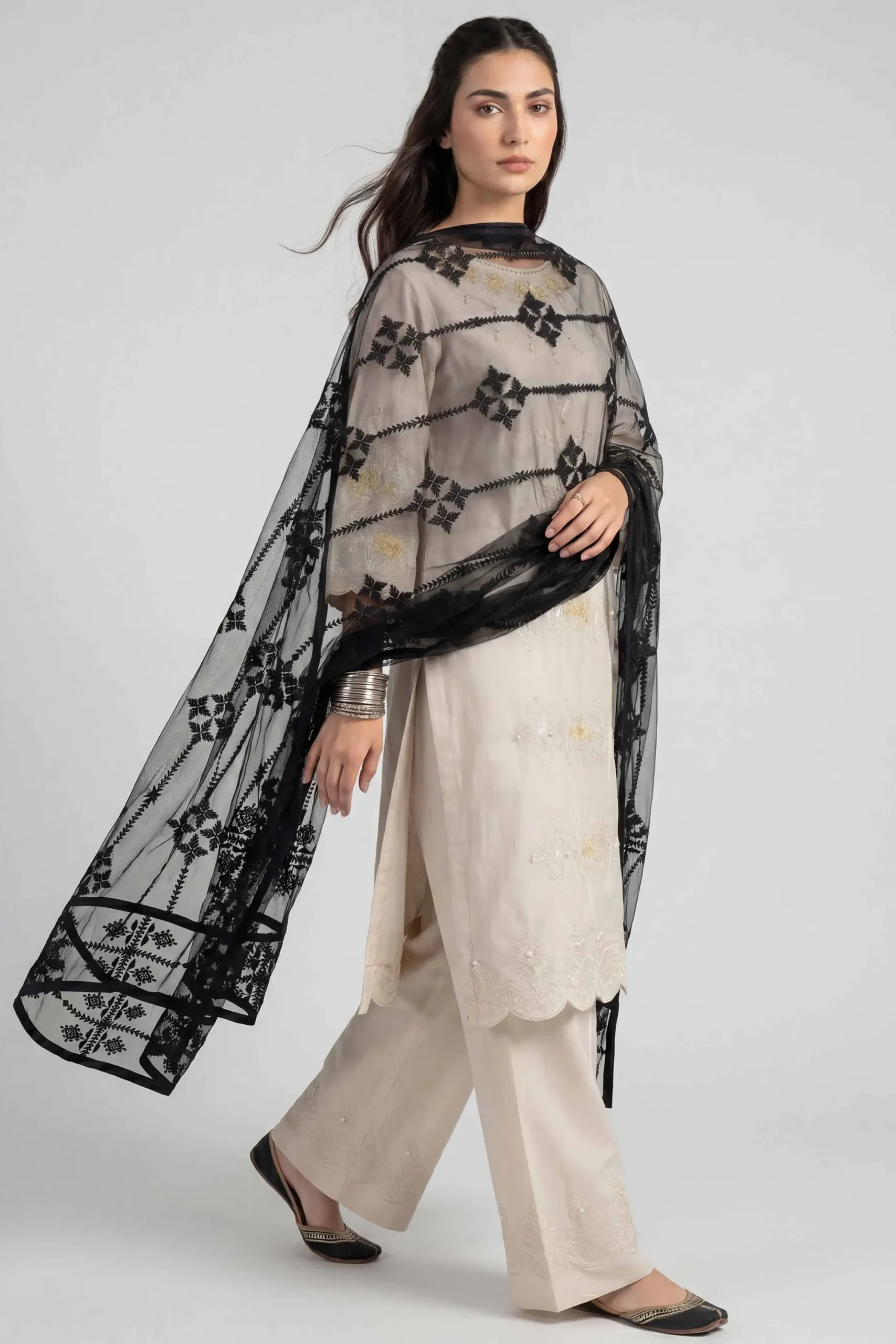 Embroidered Dupatta - KFE26-194