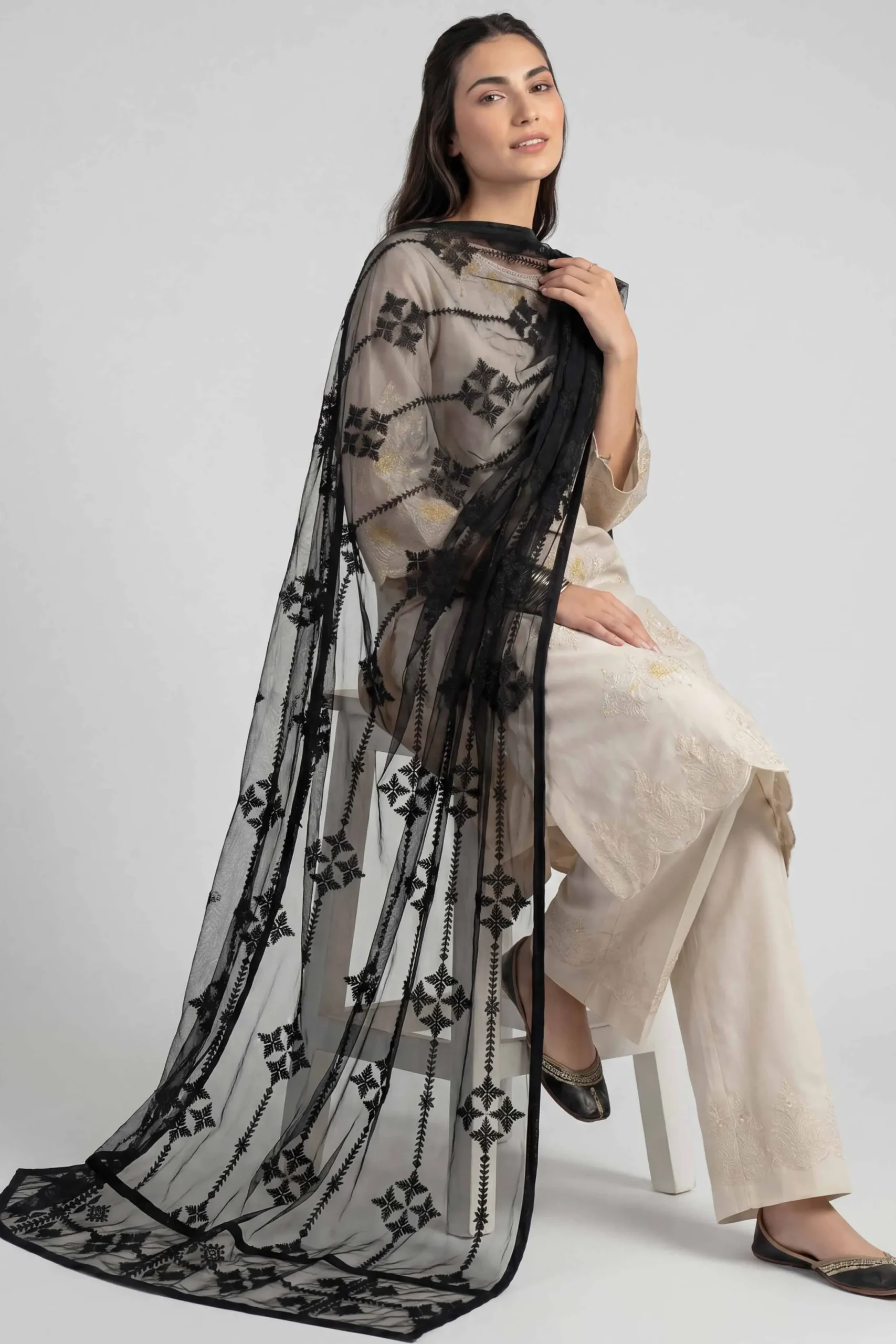 Embroidered Dupatta - KFE26-194