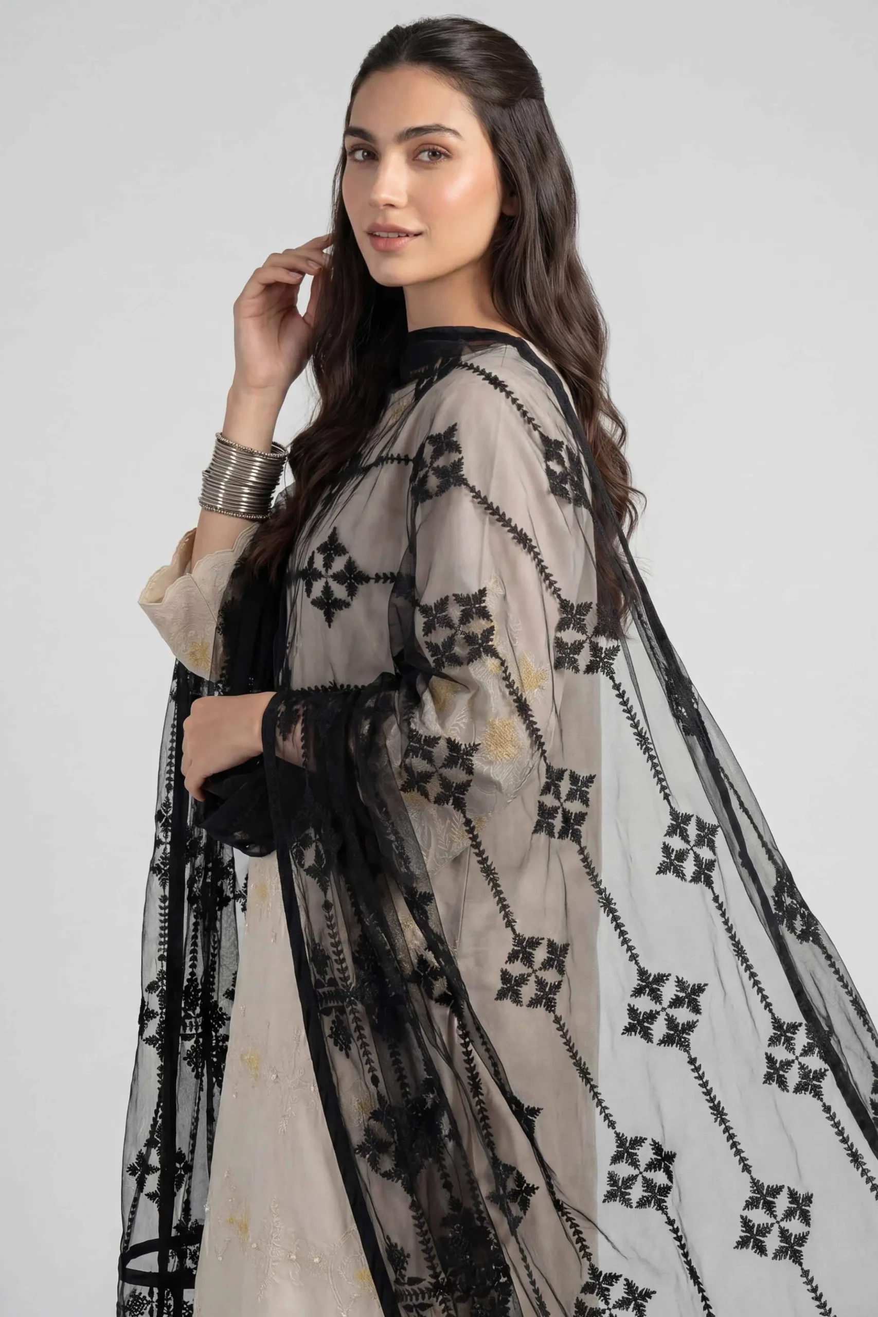 Embroidered Dupatta - KFE26-194