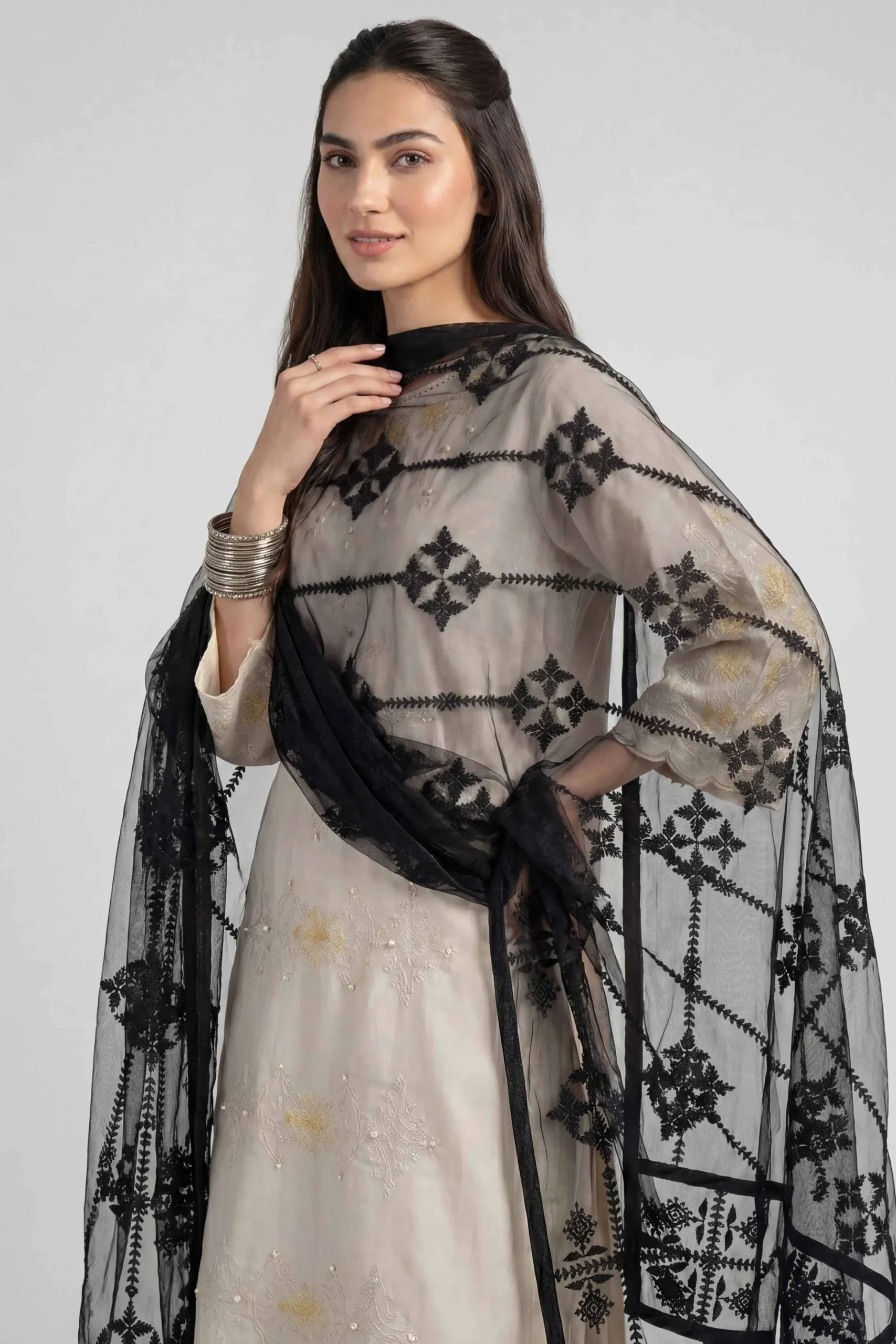 Embroidered Dupatta - KFE26-194
