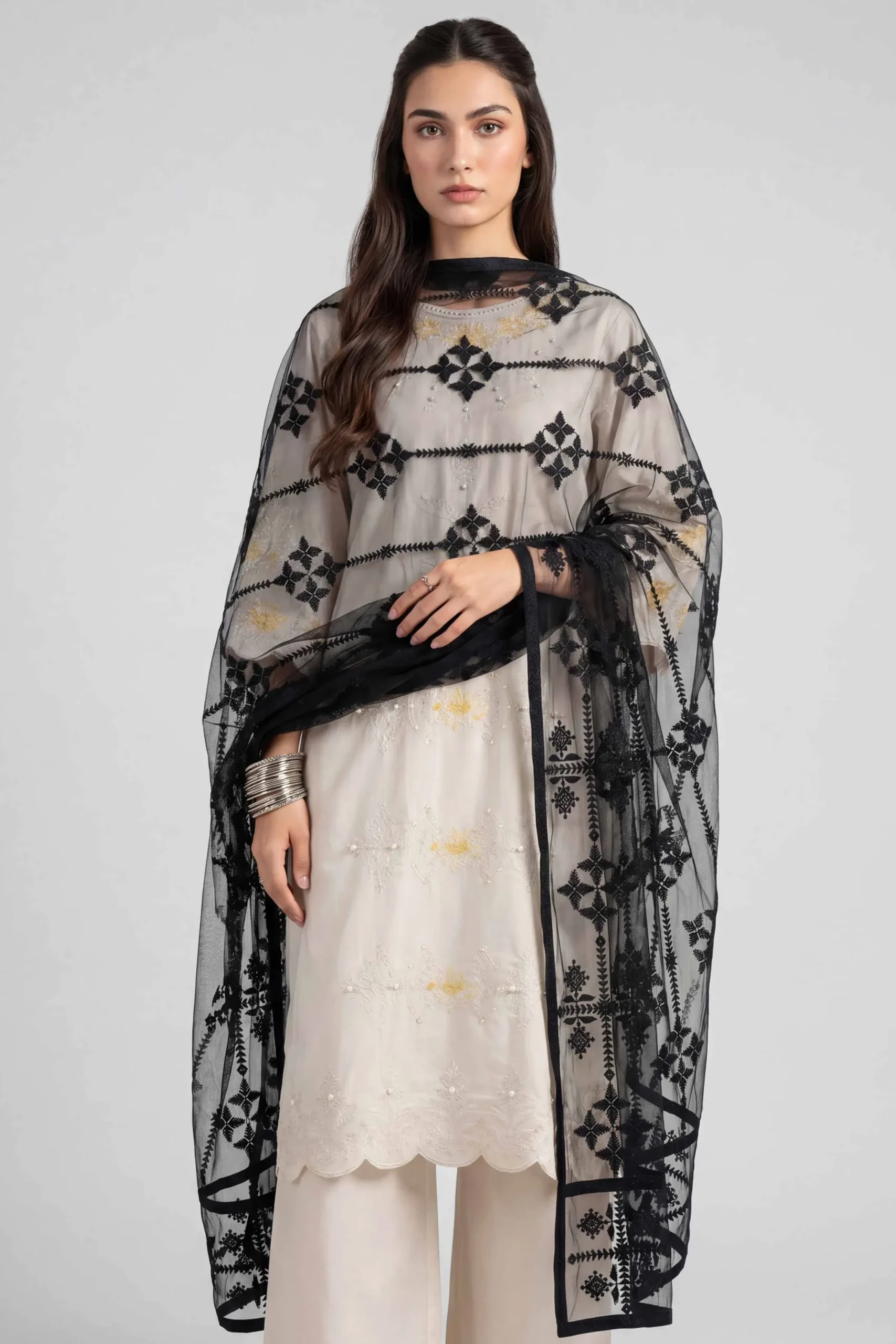 Embroidered Dupatta - KFE26-194