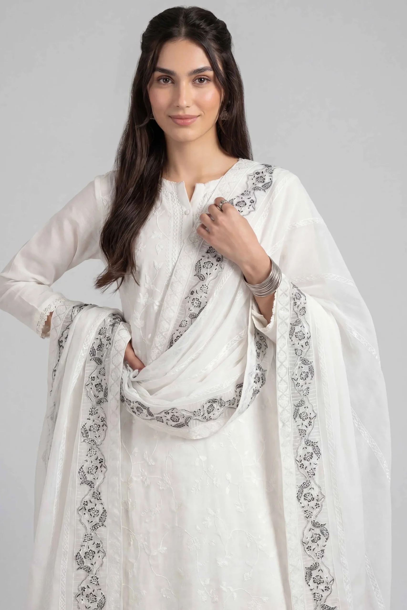 Embroidered Dupatta - KFE26-193