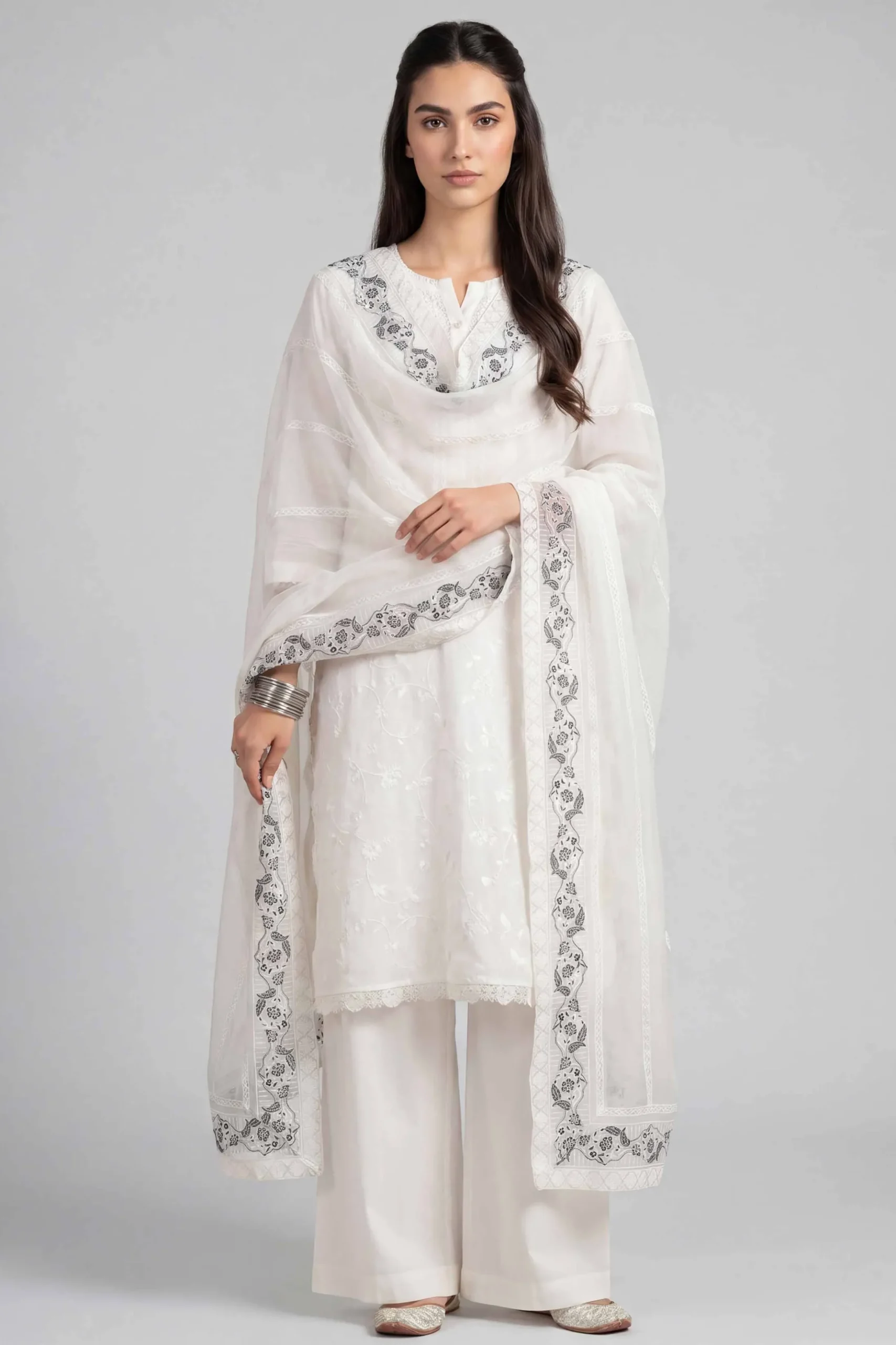 Embroidered Dupatta - KFE26-193