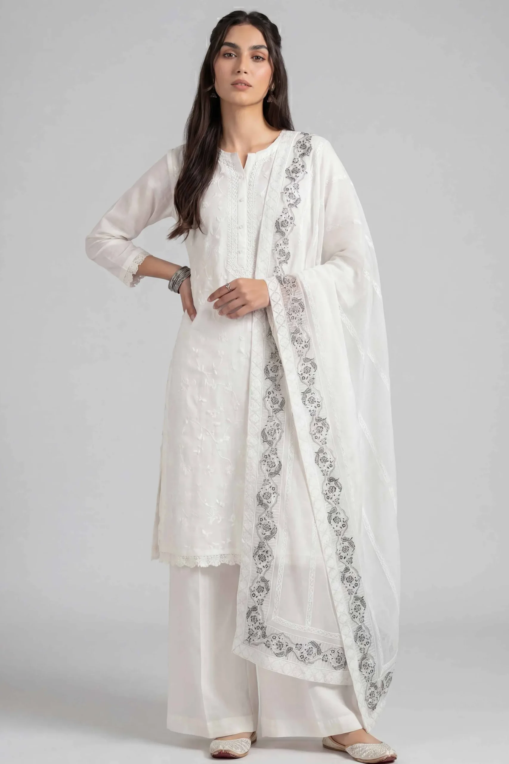 Embroidered Dupatta - KFE26-193