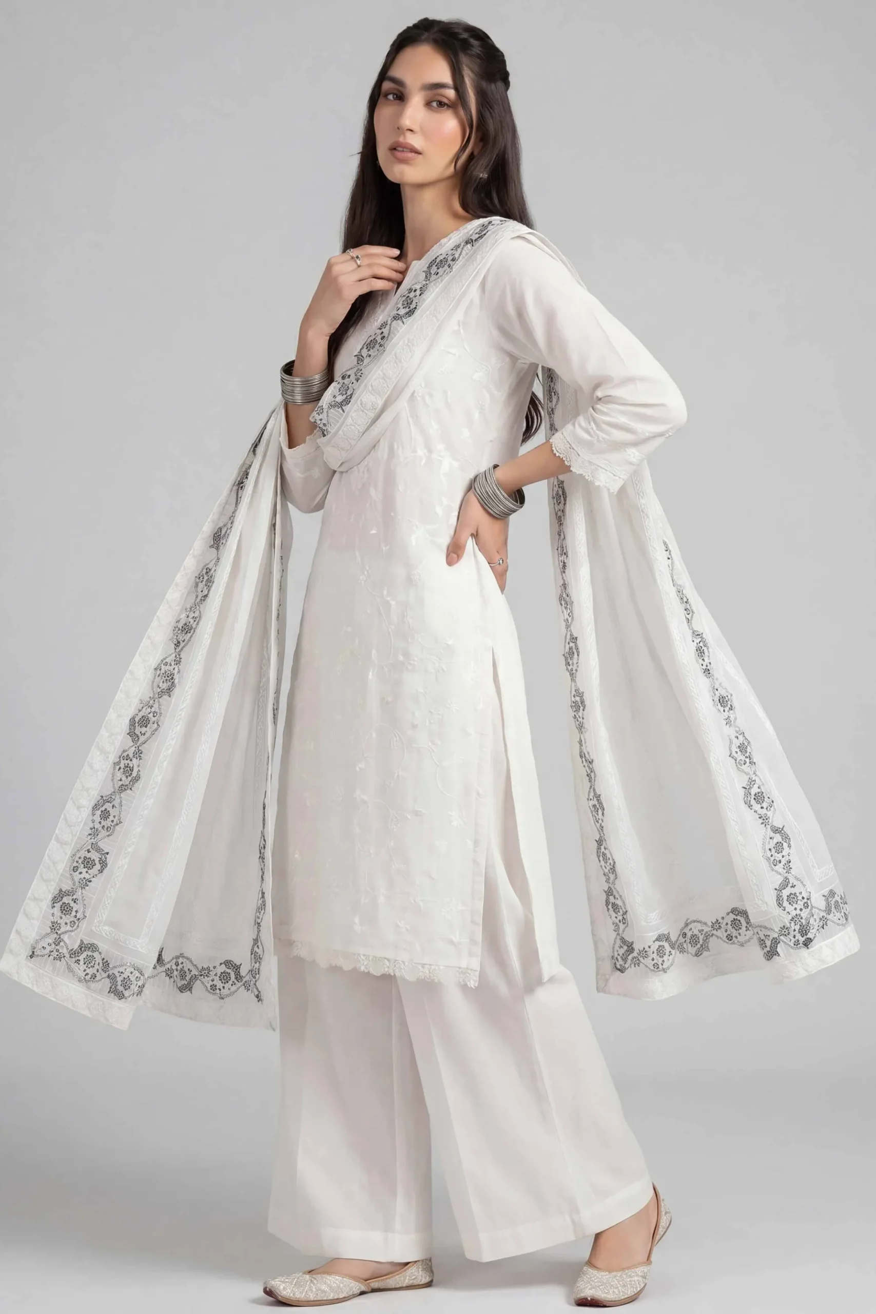 Embroidered Dupatta - KFE26-193