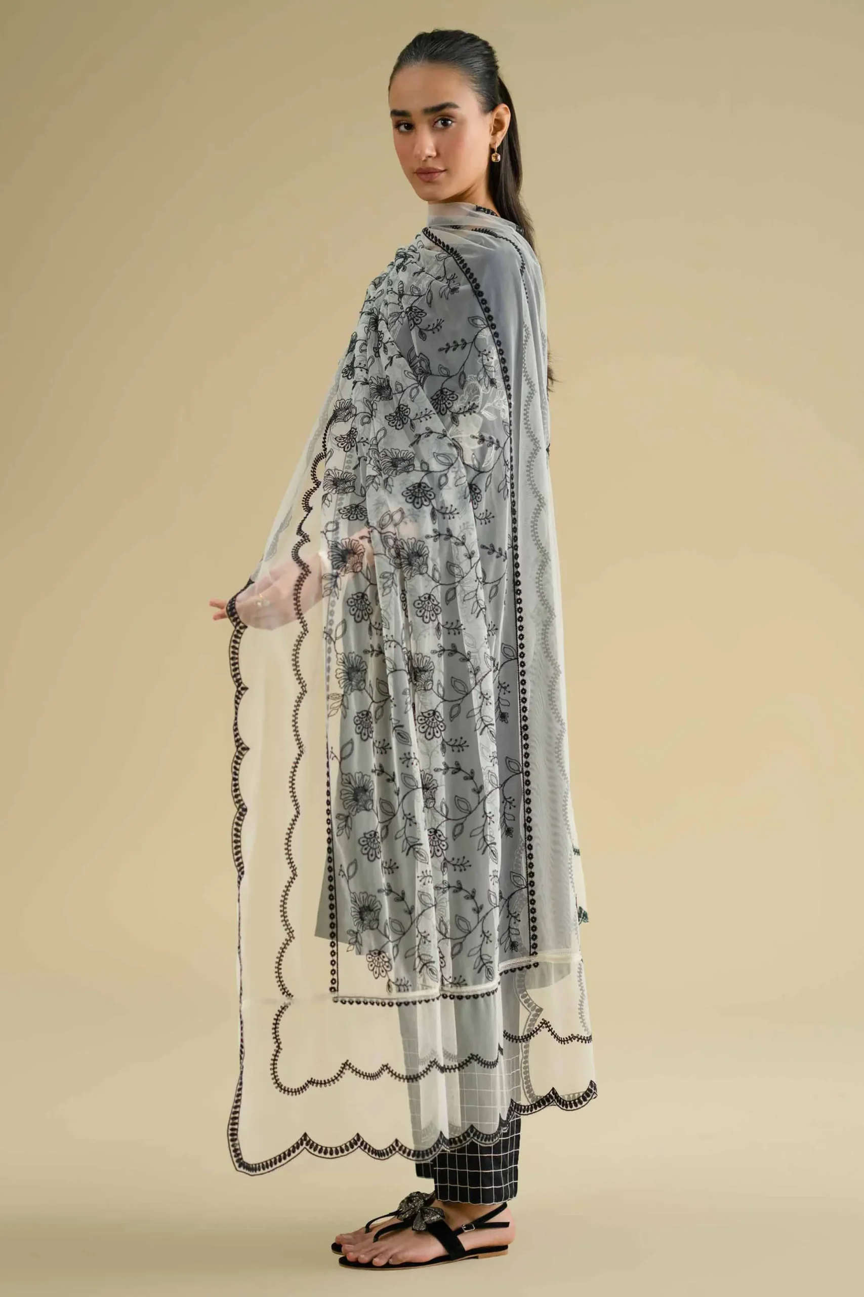 Embroidered Dupatta - KFE26-123