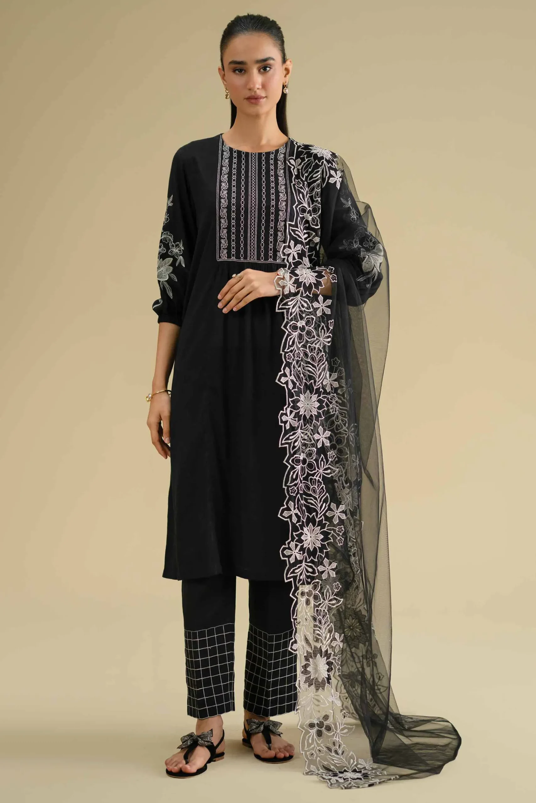Embroidered Dupatta - KFE26-234