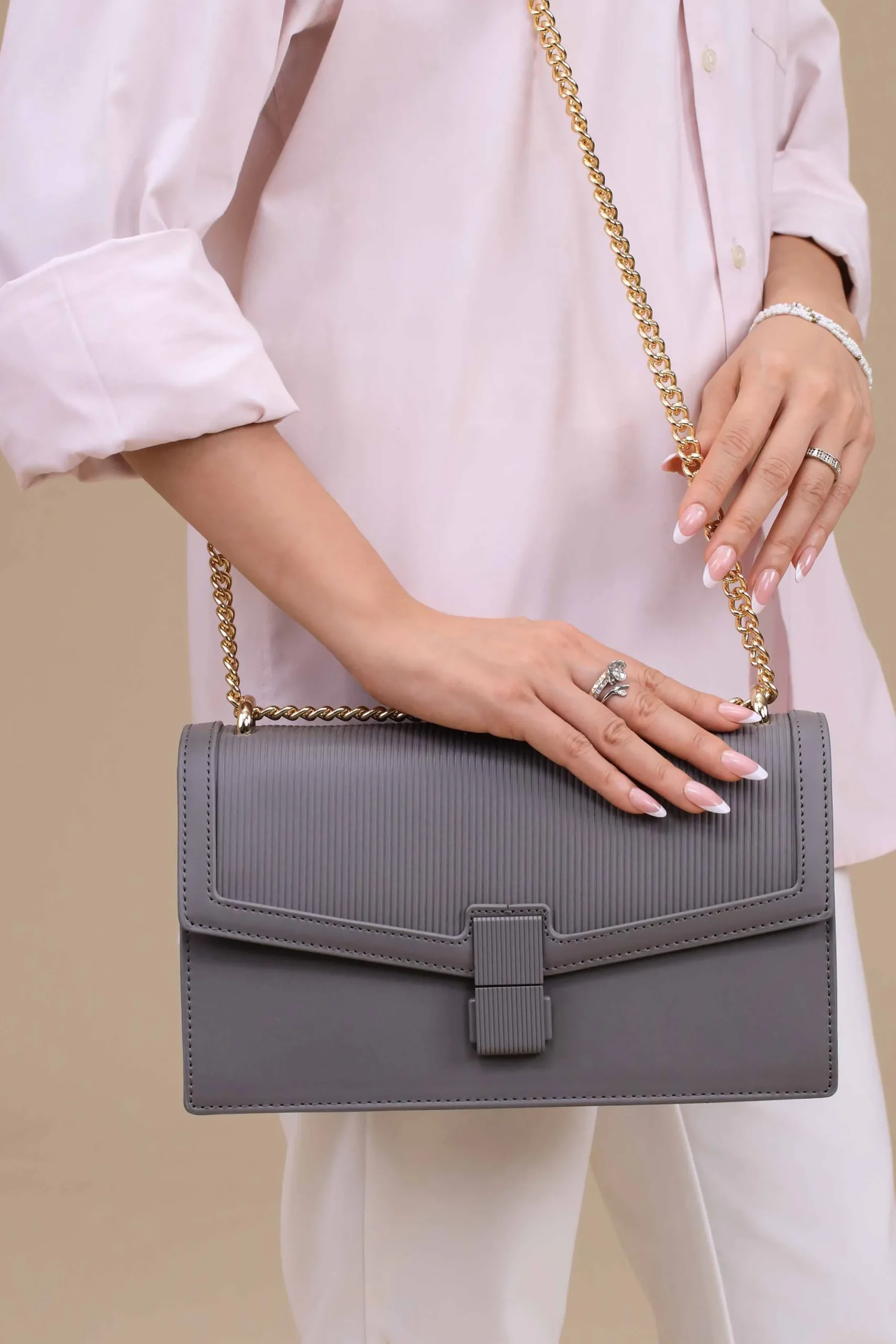 Grey Shoulder Bag-445642111