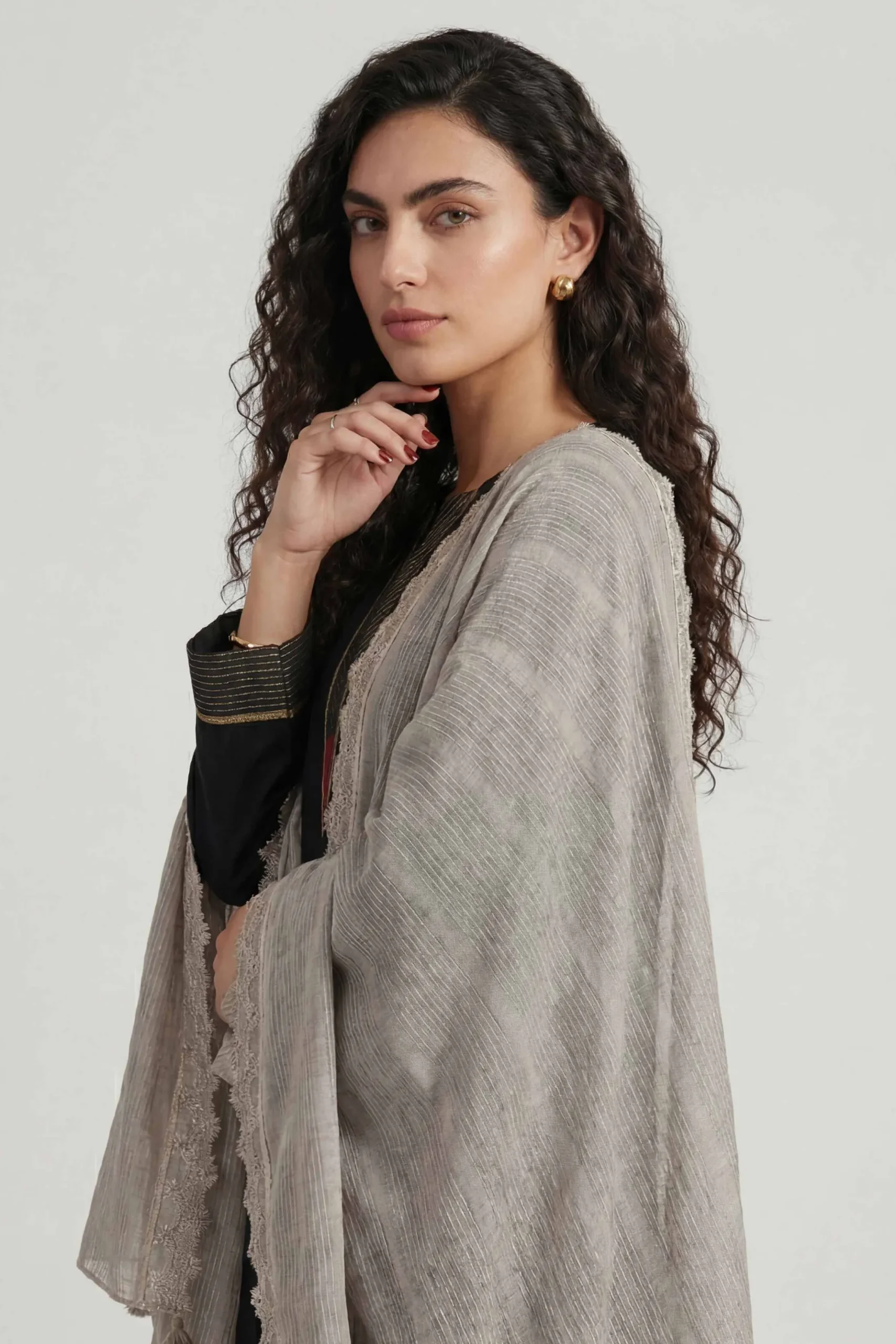 Grey Women Scarf-447892111