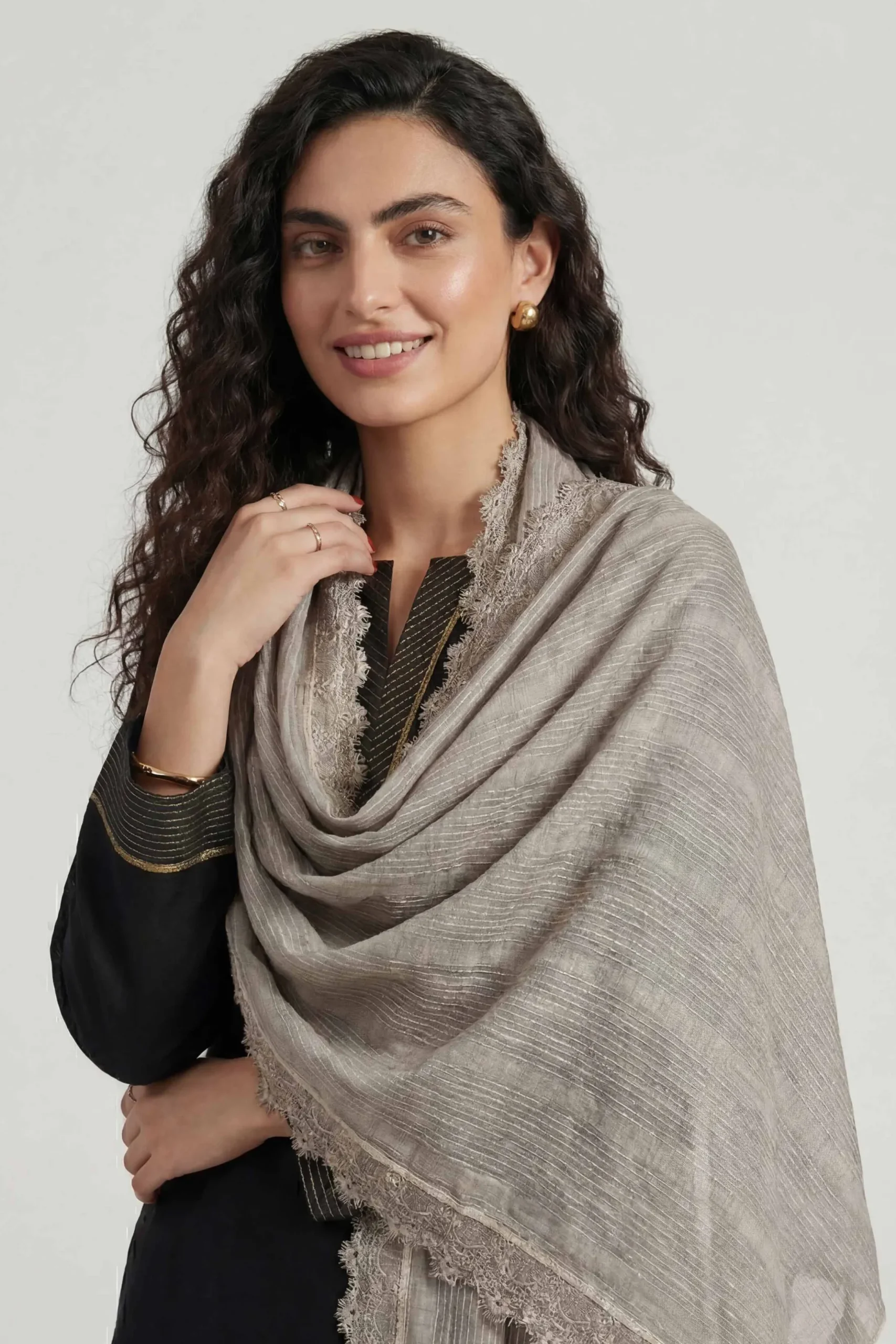 Grey Women Scarf-447892111