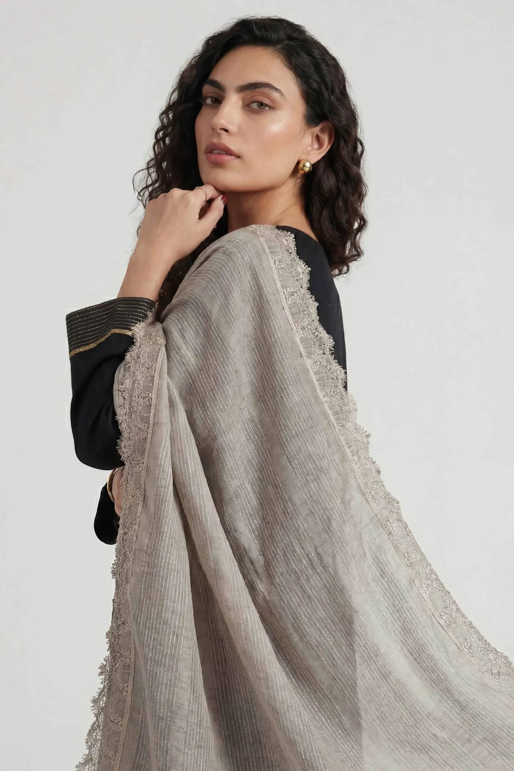 Grey Women Scarf-447892111