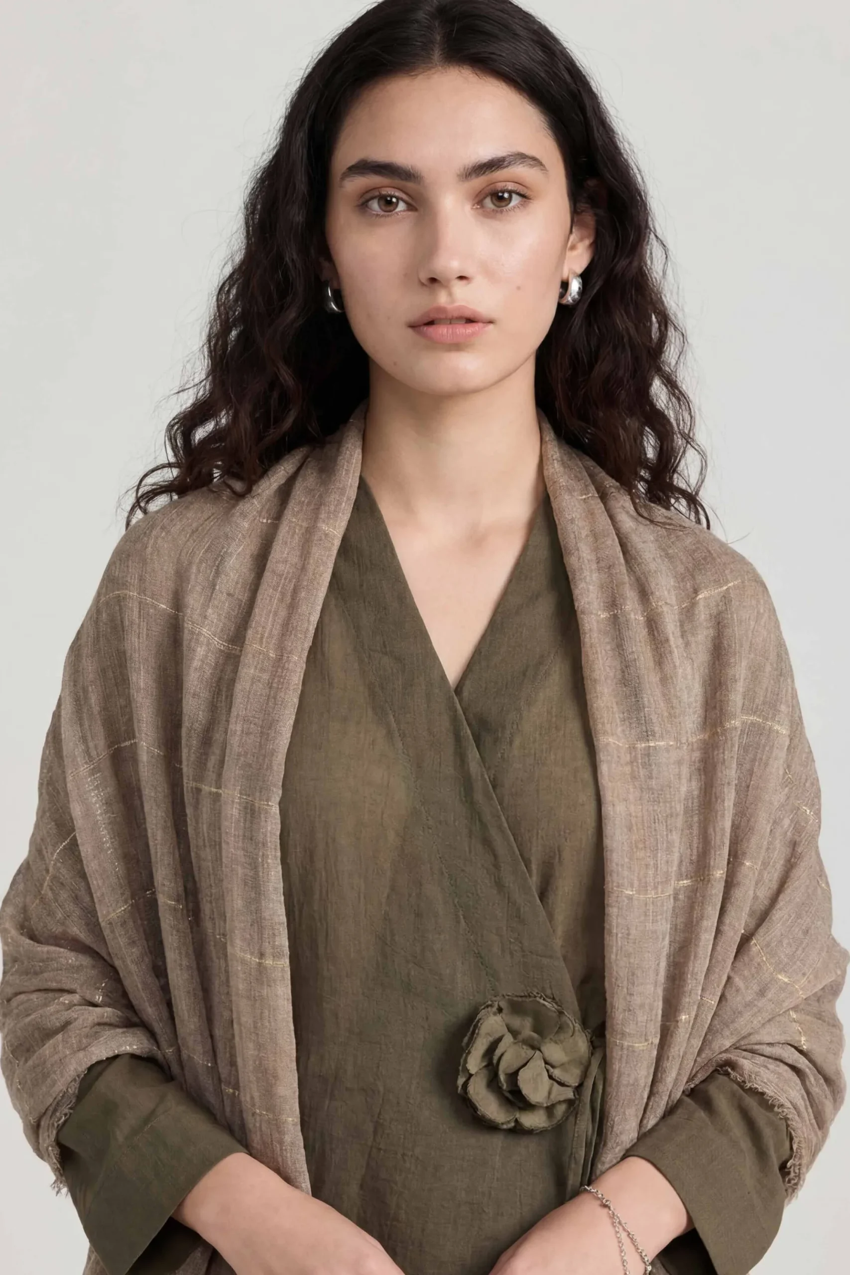 Khaki Women Scarf-447772130