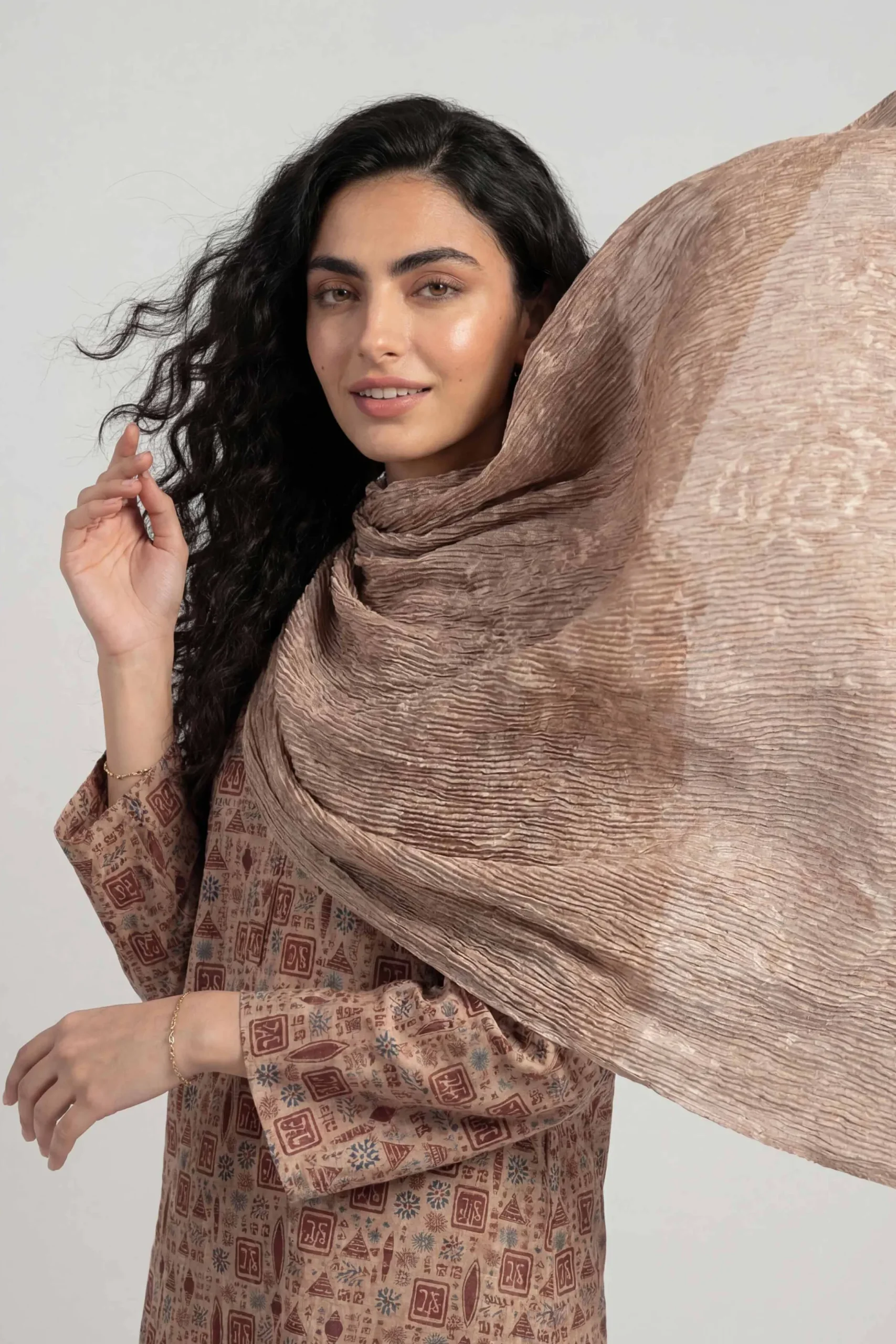 Khaki Women Scarf-447922130