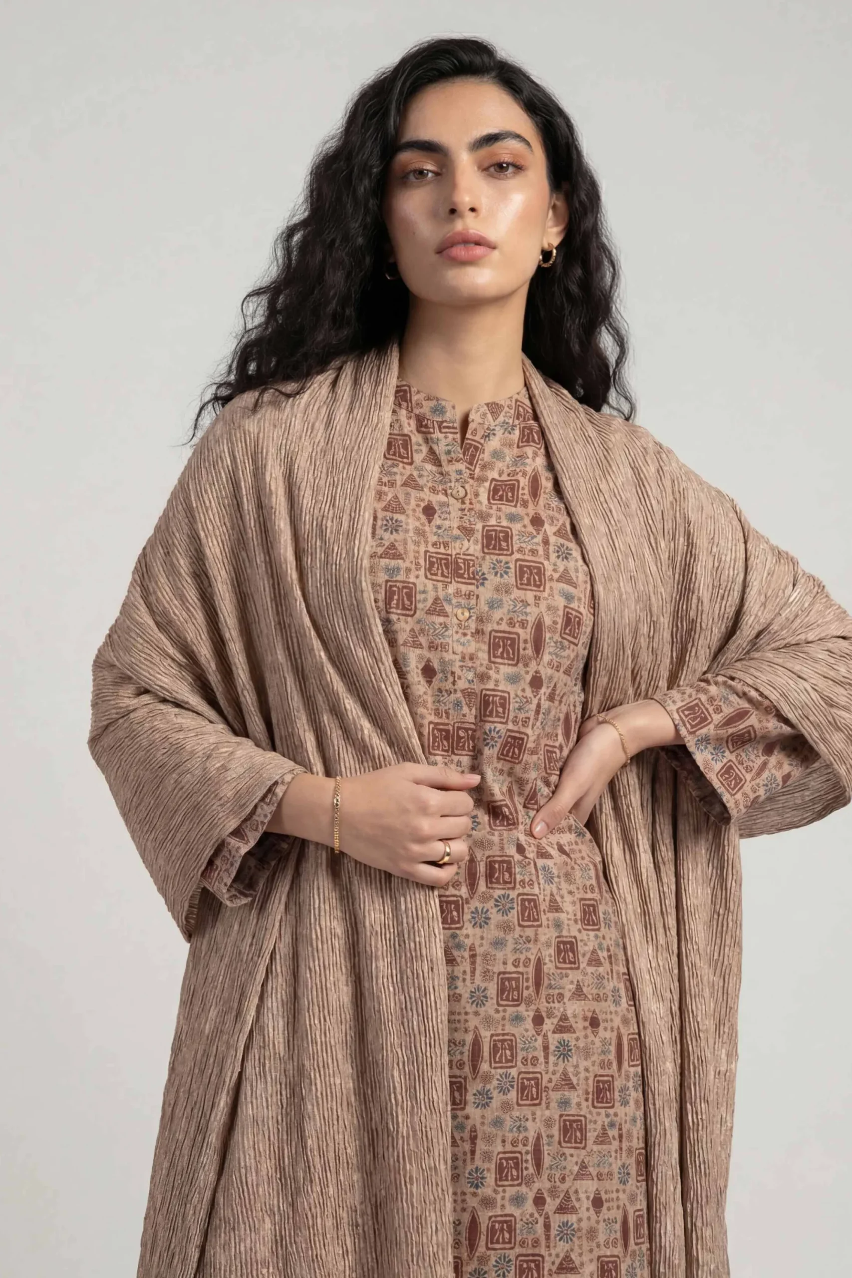 Khaki Women Scarf-447922130