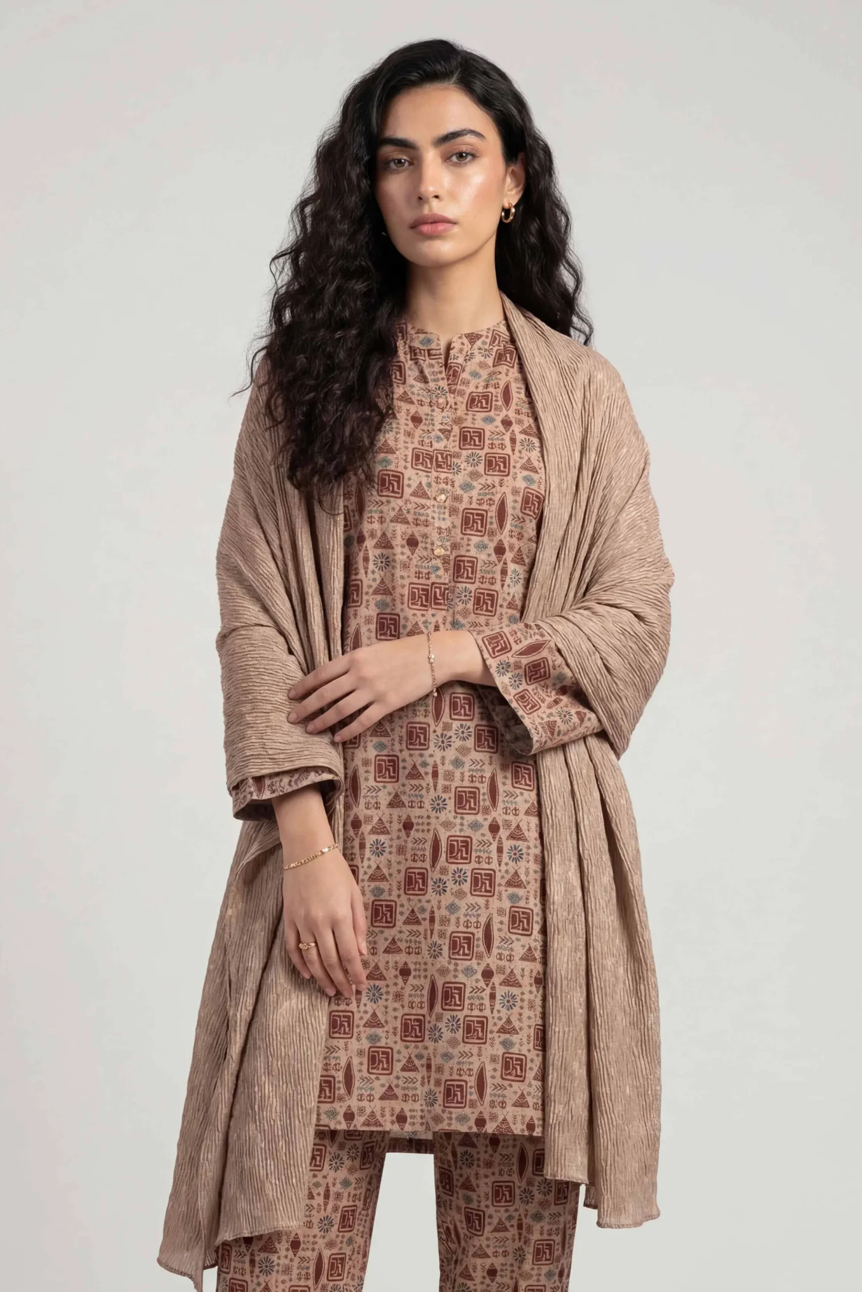 Khaki Women Scarf-447922130