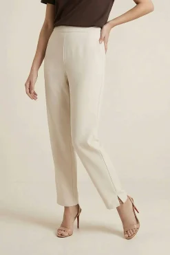 Light Beige Women Pants-447960126