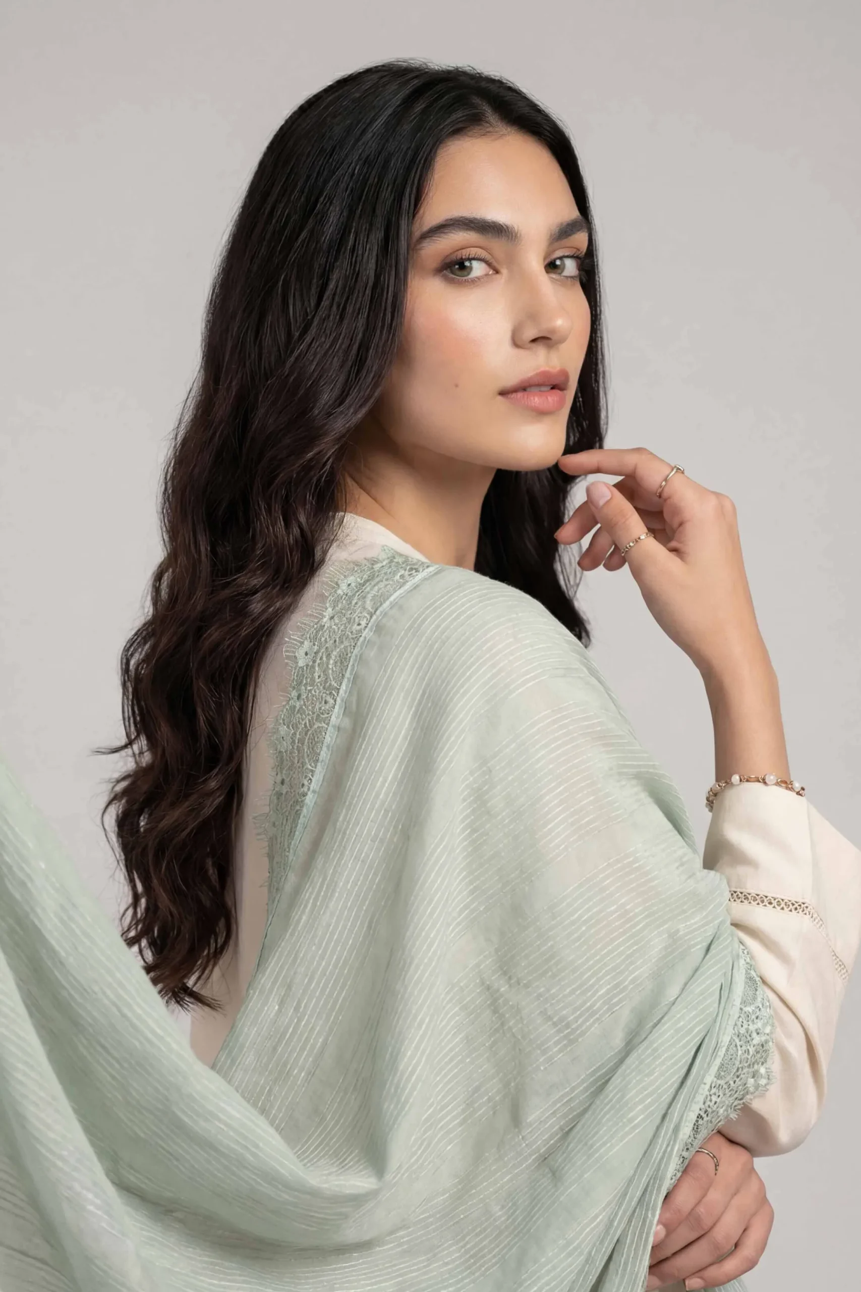 Light Green Women Scarf-447892104
