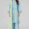 3 Piece - Digital Printed Embroidered Suit - 42601776