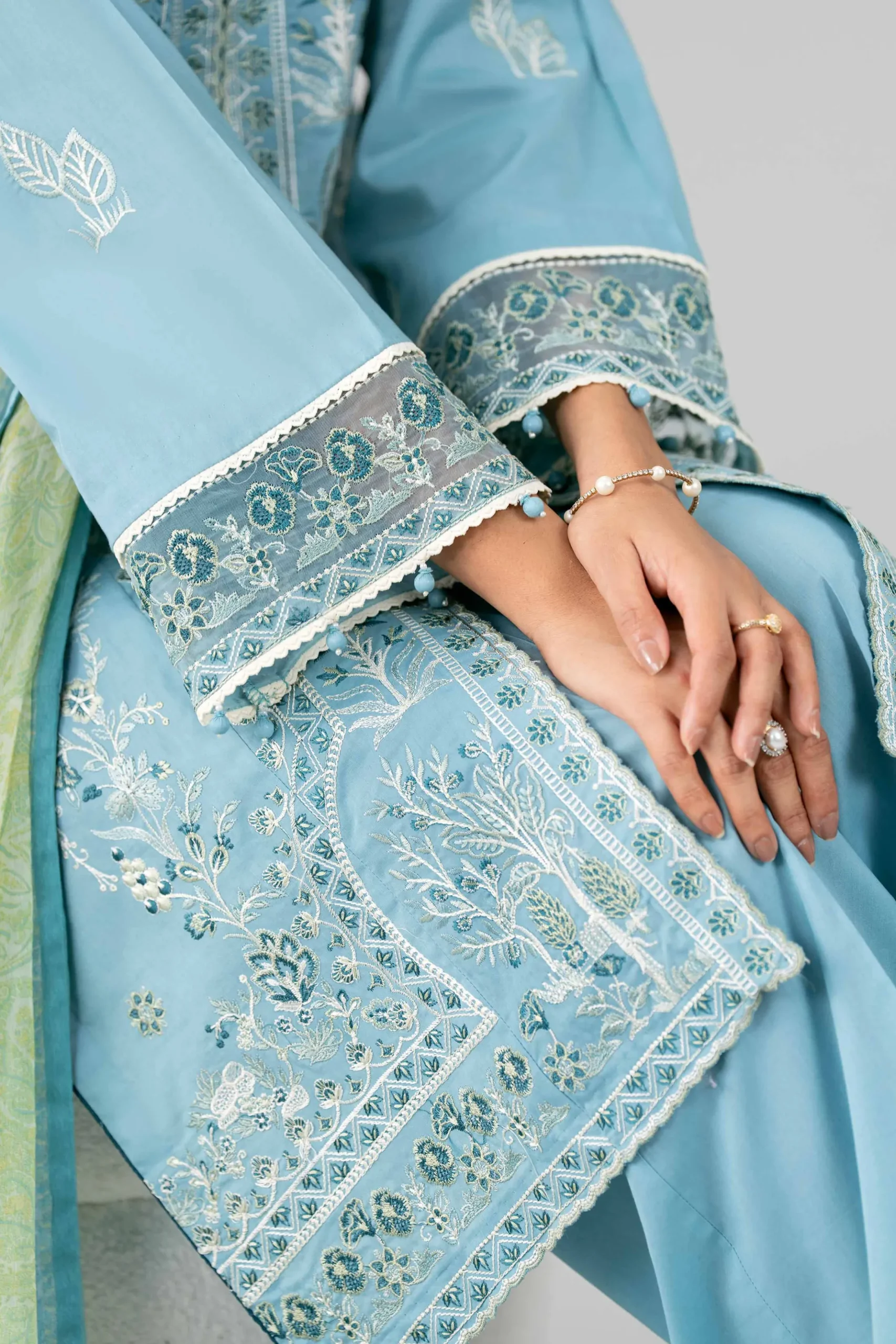 3 Piece - Digital Printed Embroidered Suit - 42601776