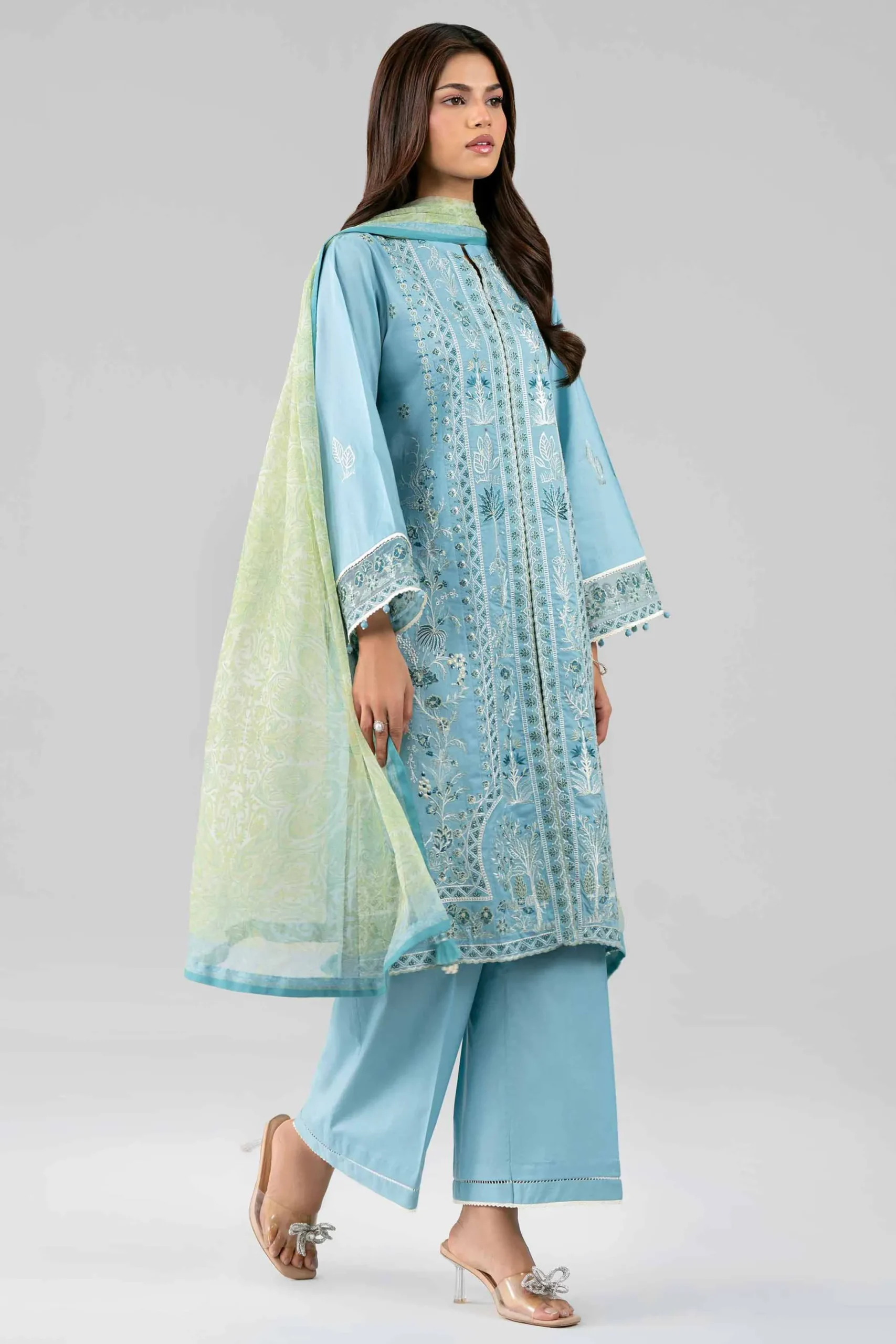 3 Piece - Digital Printed Embroidered Suit - 42601776