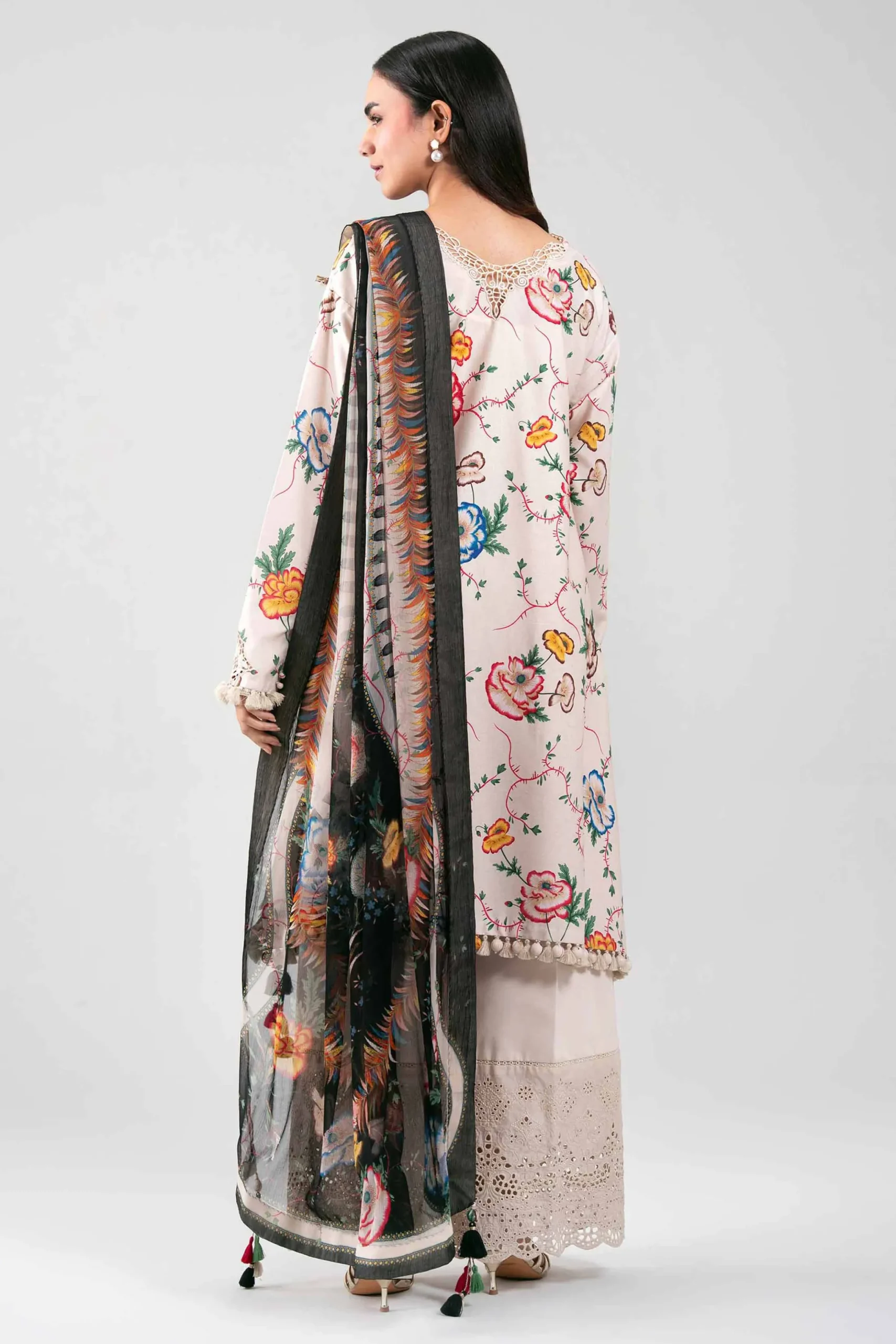 3 Piece - Digital Printed Embroidered Suit - 42601333