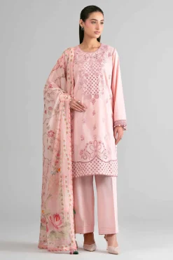 3 Piece - Digital Printed Embroidered Suit - 42601704
