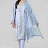 3 Piece - Digital Printed Embroidered Suit - 42601770