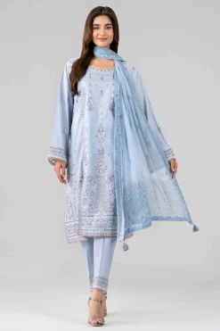 3 Piece - Digital Printed Embroidered Suit - 42601770