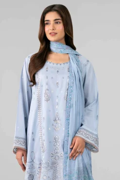 3 Piece - Digital Printed Embroidered Suit - 42601770