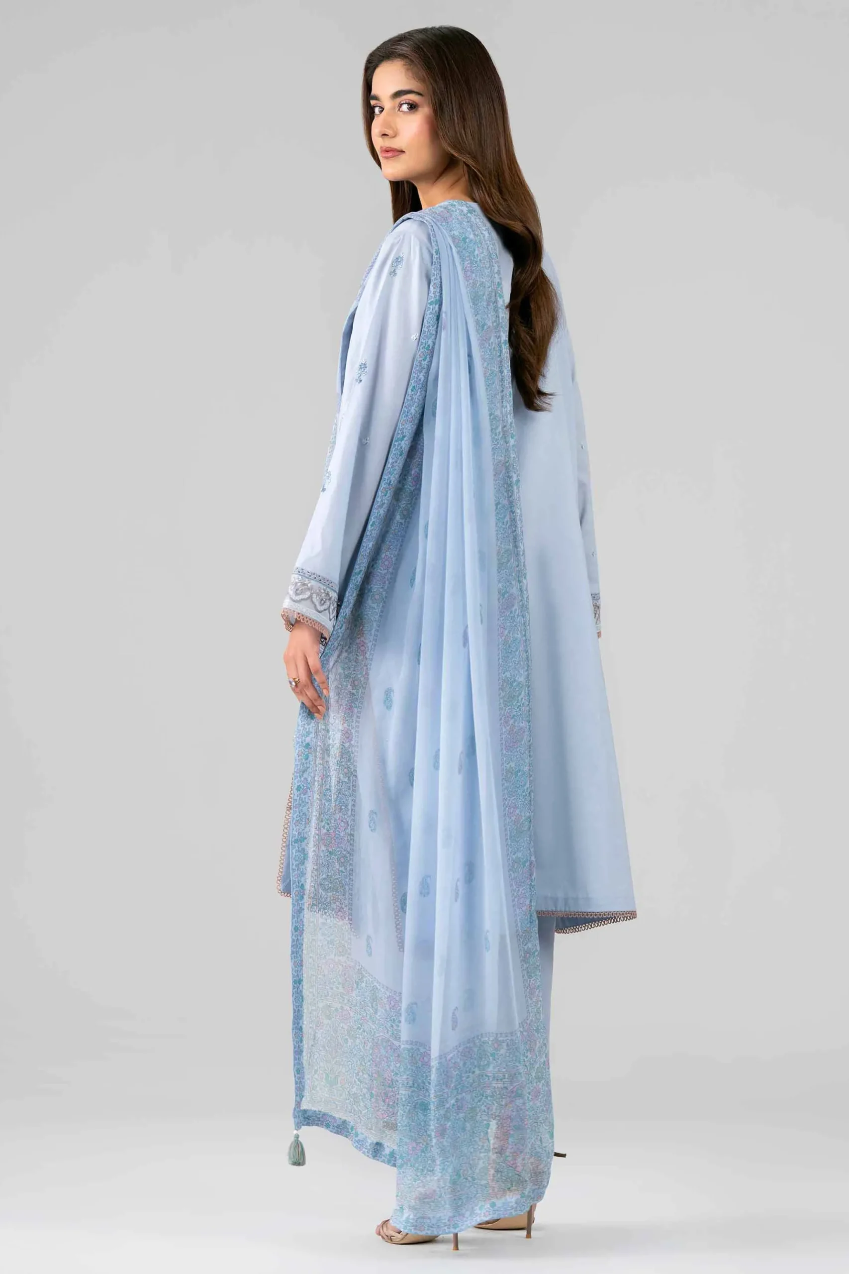 3 Piece - Digital Printed Embroidered Suit - 42601770