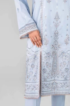 3 Piece - Digital Printed Embroidered Suit - 42601770