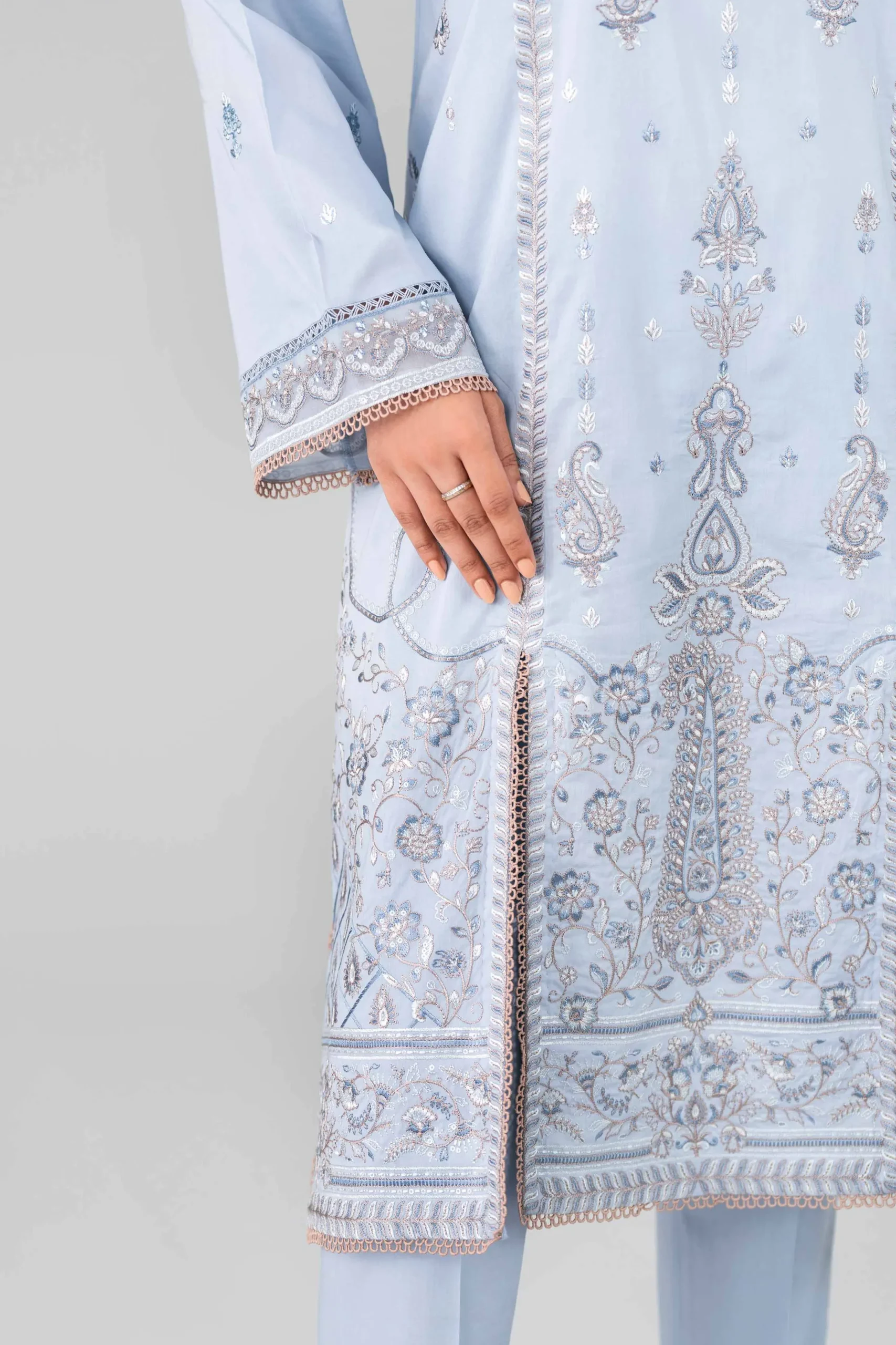 3 Piece - Digital Printed Embroidered Suit - 42601770