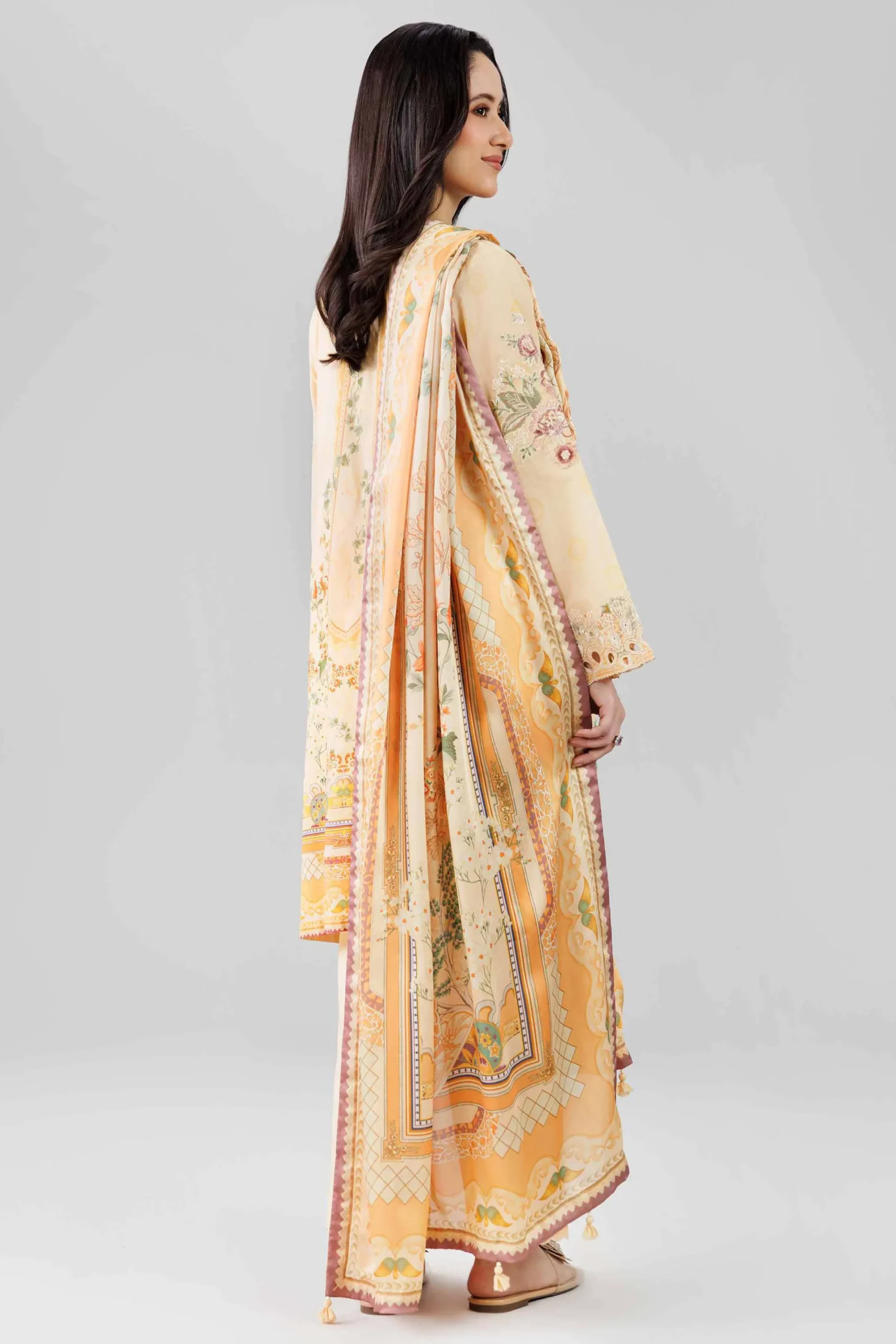 3 Piece - Digital Printed Embroidered Suit - 42601798