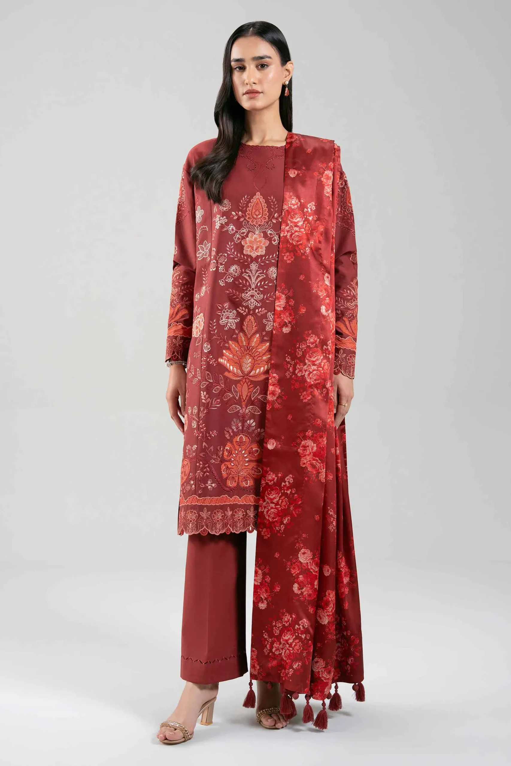3 Piece - Digital Printed Embroidered Suit - 42601310