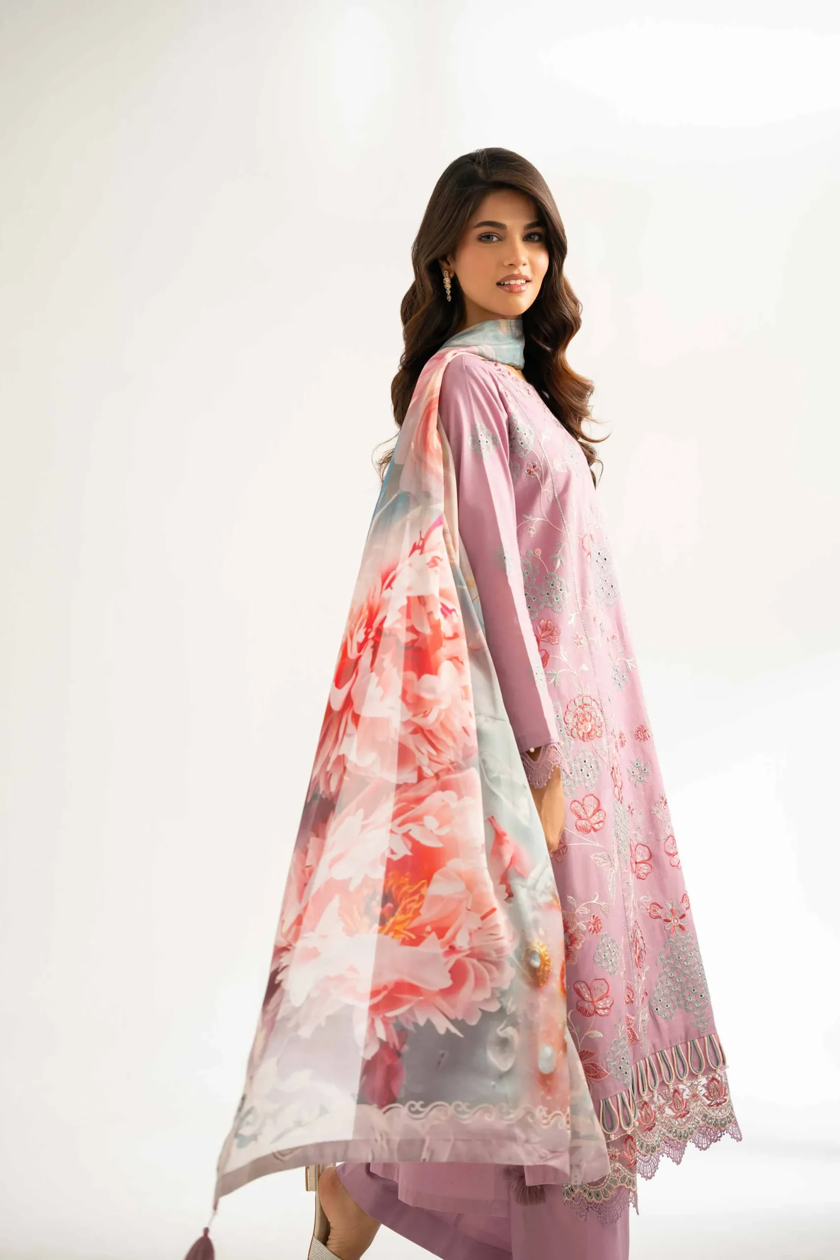 3 Piece - Digital Printed Embroidered Suit - 42501833