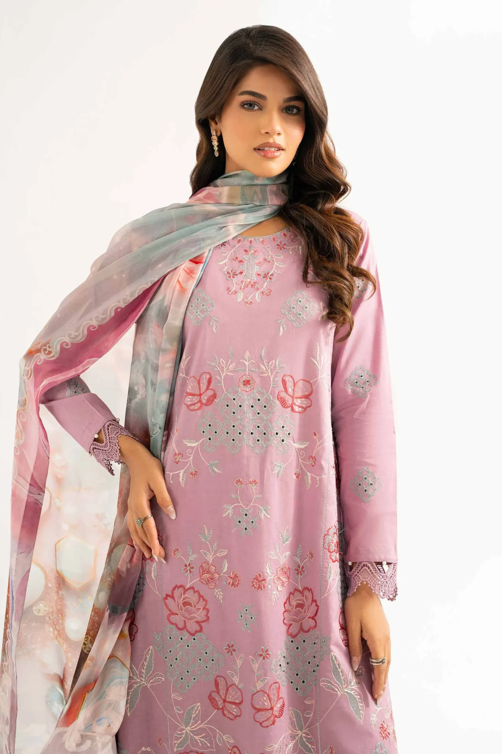 3 Piece - Digital Printed Embroidered Suit - 42501833