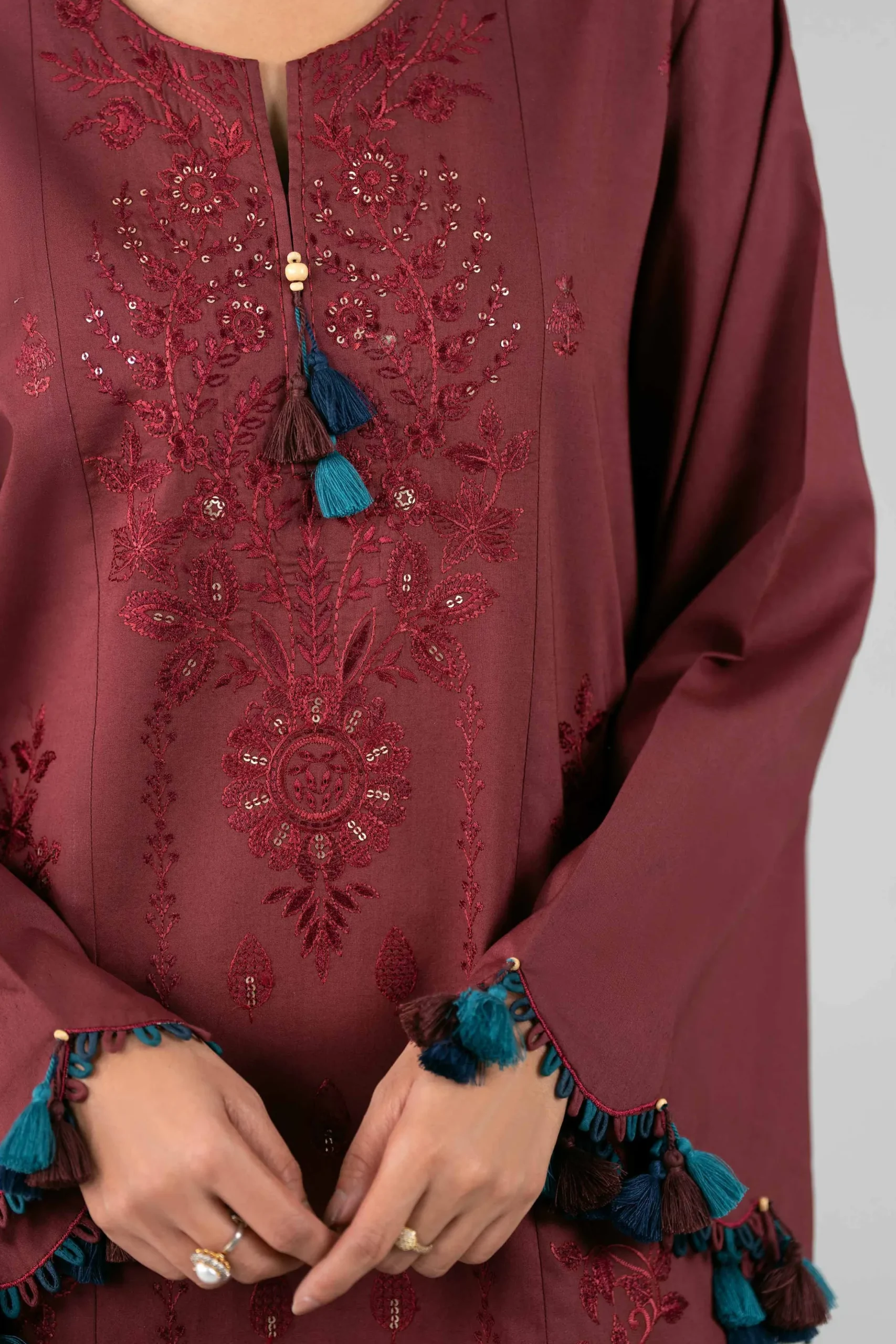 3 Piece - Digital Printed Embroidered Suit - 42601828