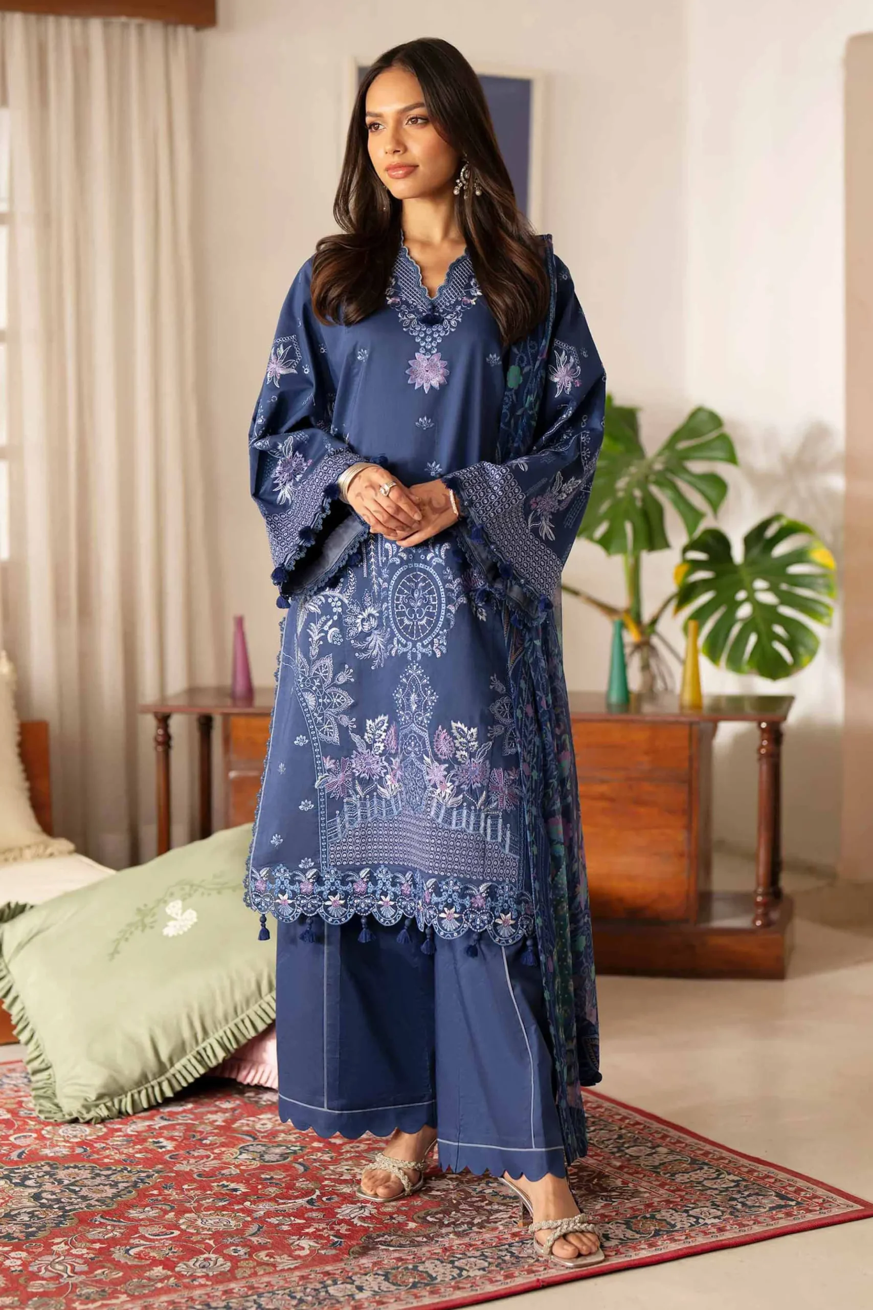 3 Piece - Digital Printed Embroidered Suit - 42601703