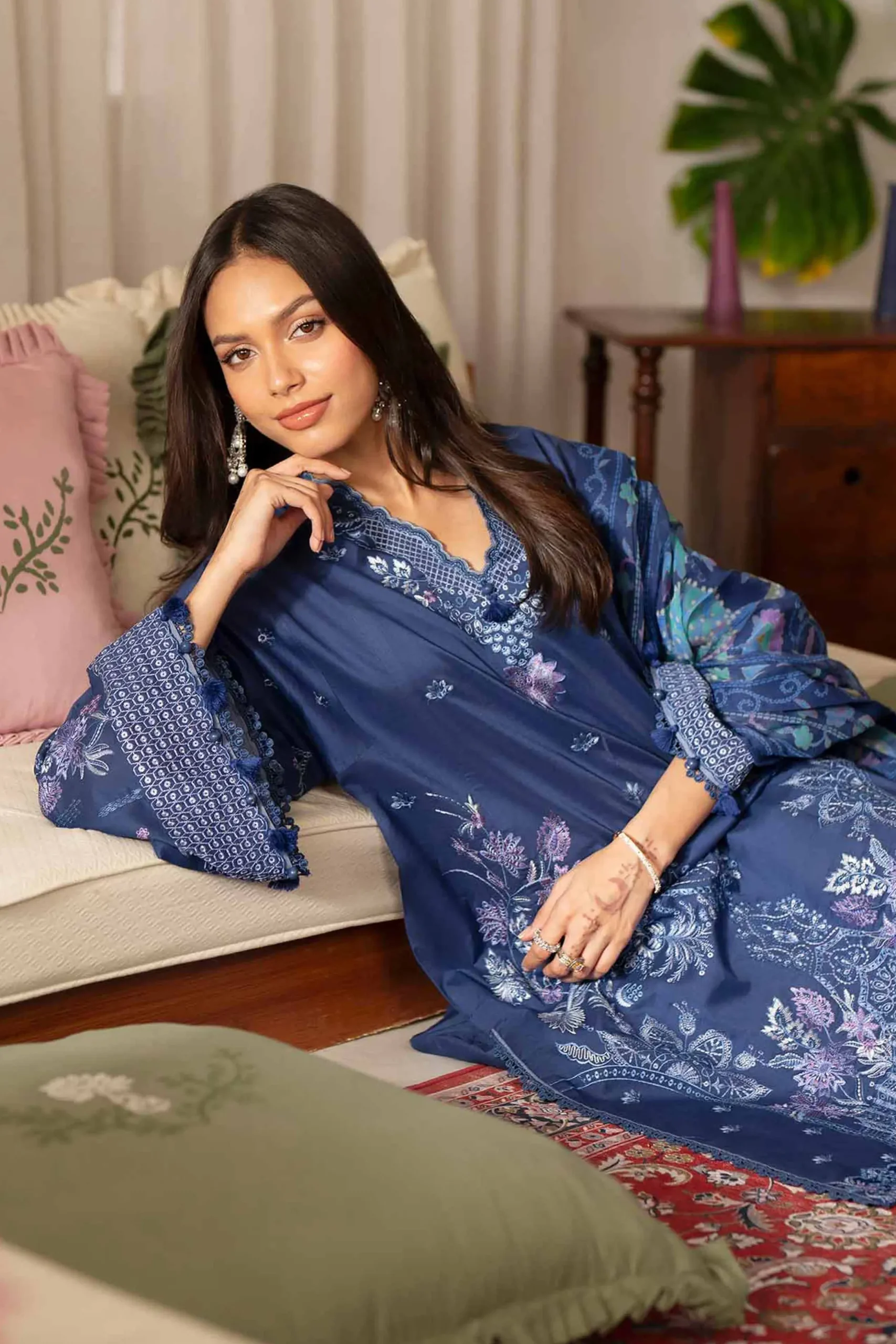 3 Piece - Digital Printed Embroidered Suit - 42601703