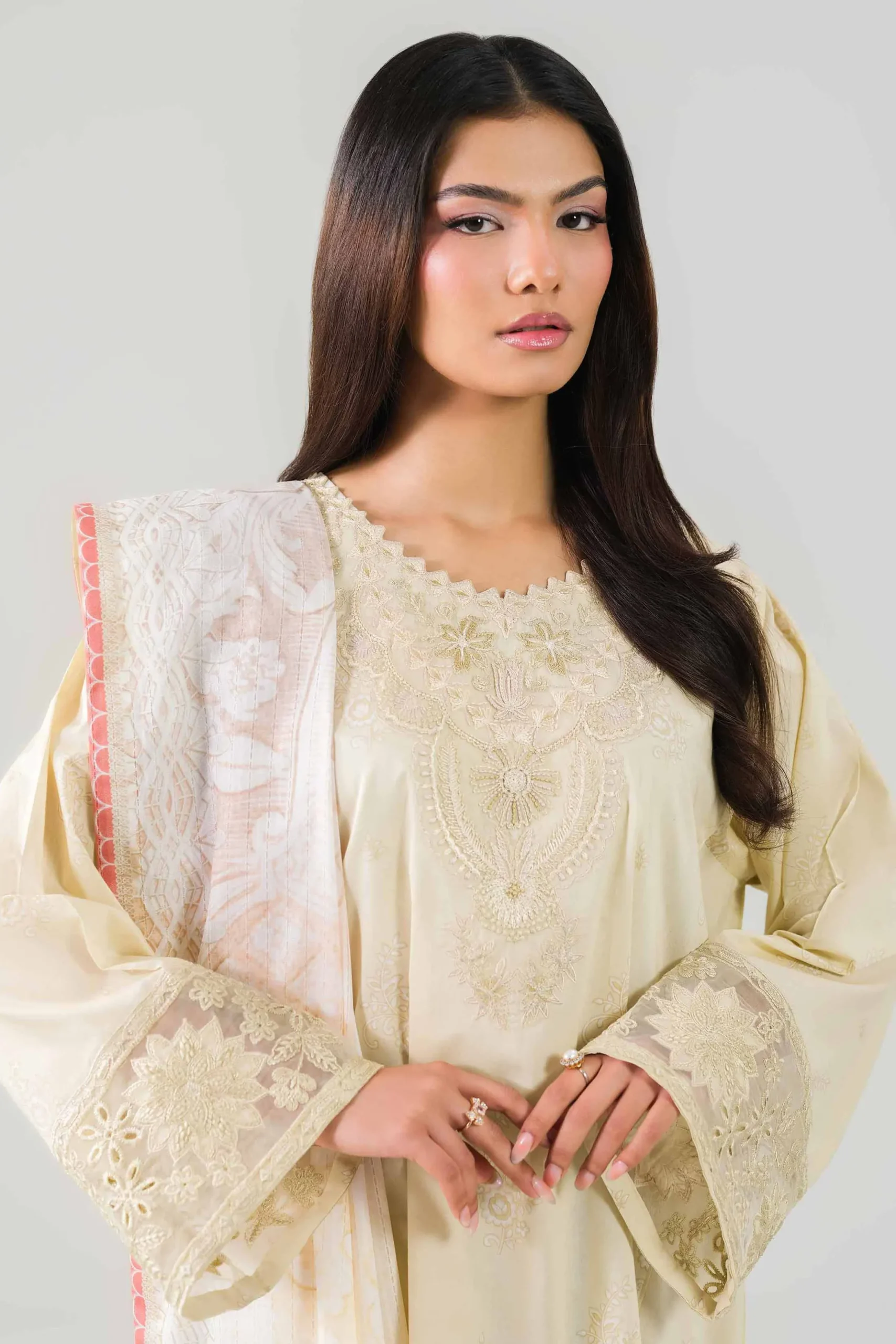 3 Piece - Digital Printed Embroidered Suit - 42601205