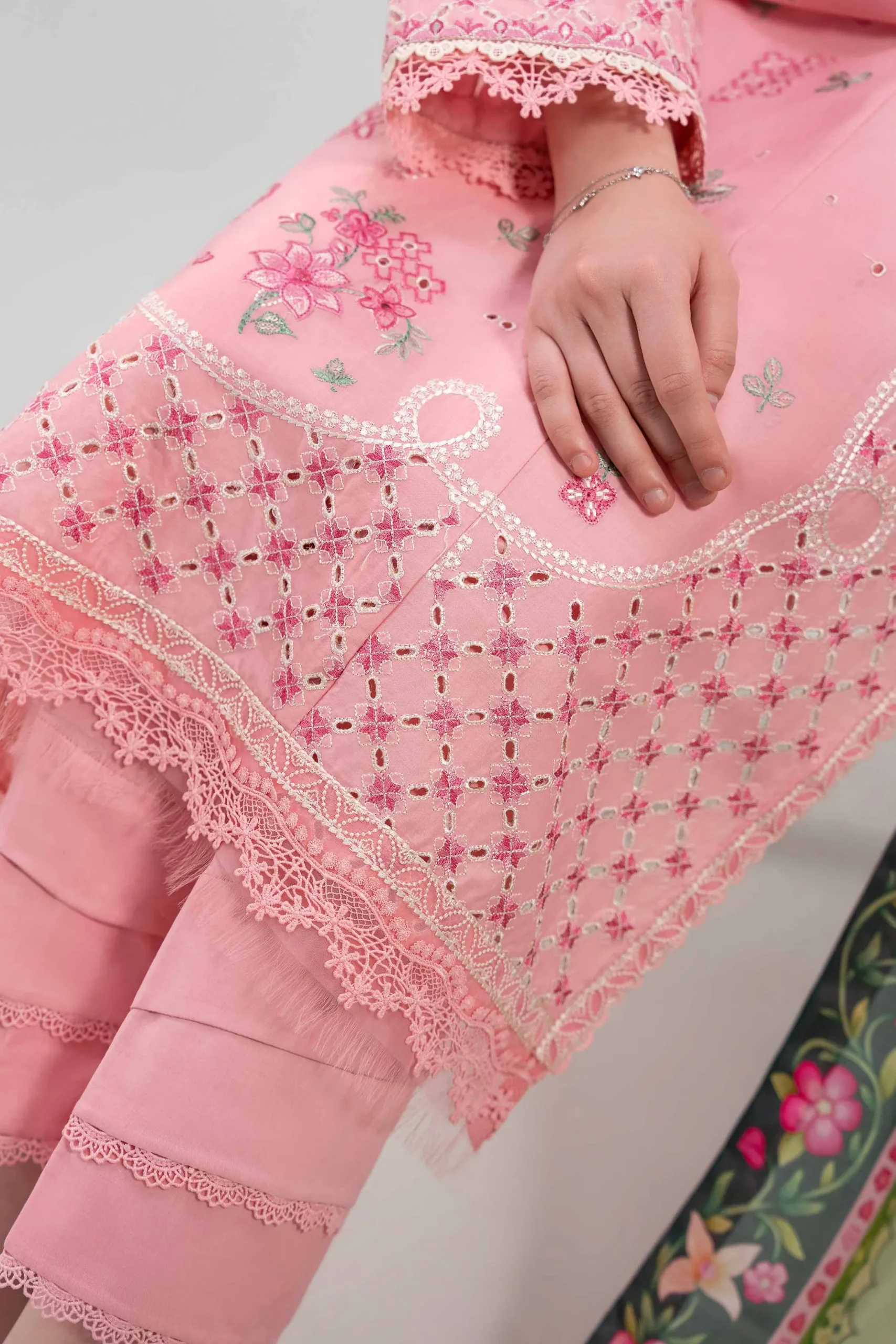3 Piece - Digital Printed Embroidered Suit - 42601317